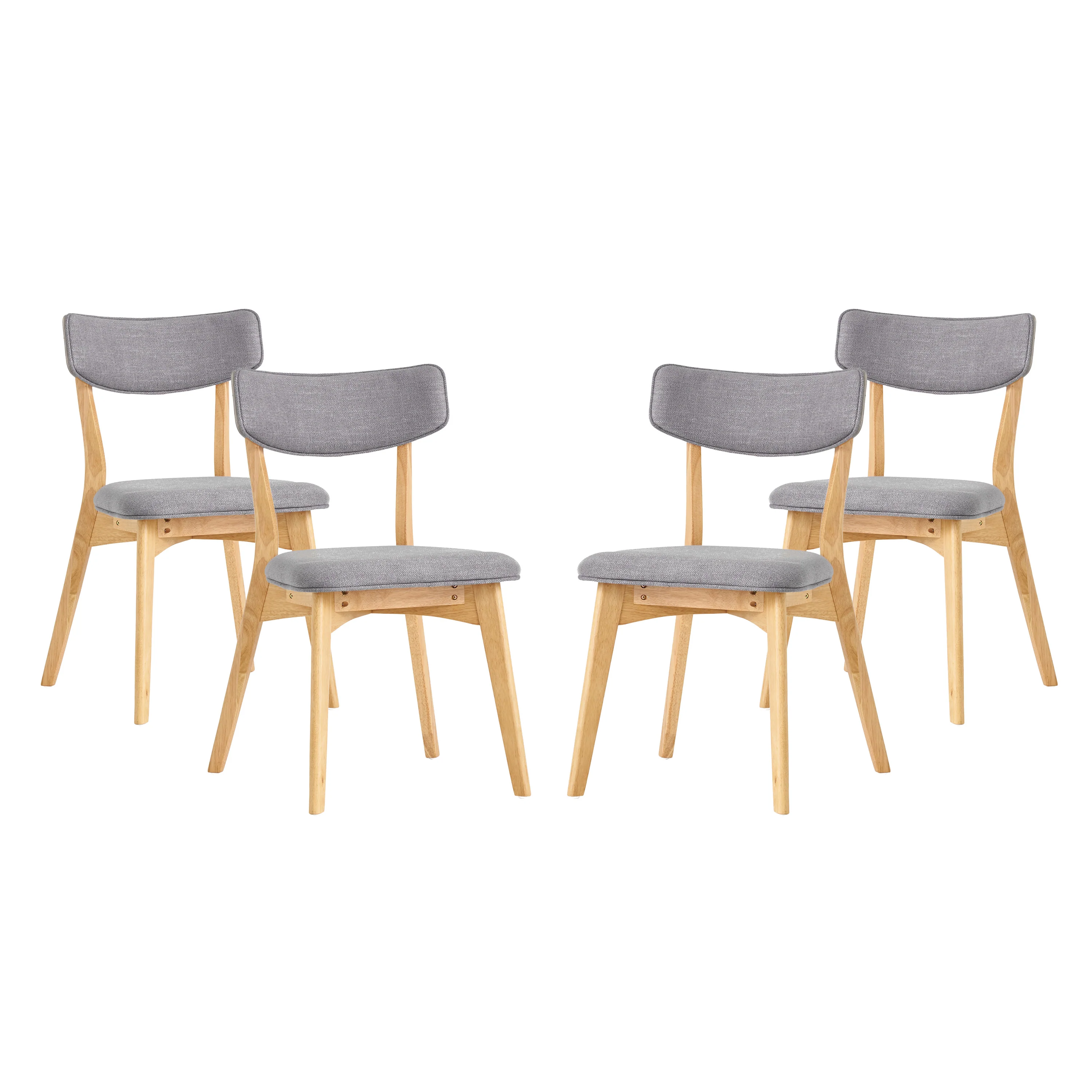 Wrene Mid-Century Walnut Finished Frame Dining Chairs, Set of 4 - furnishings