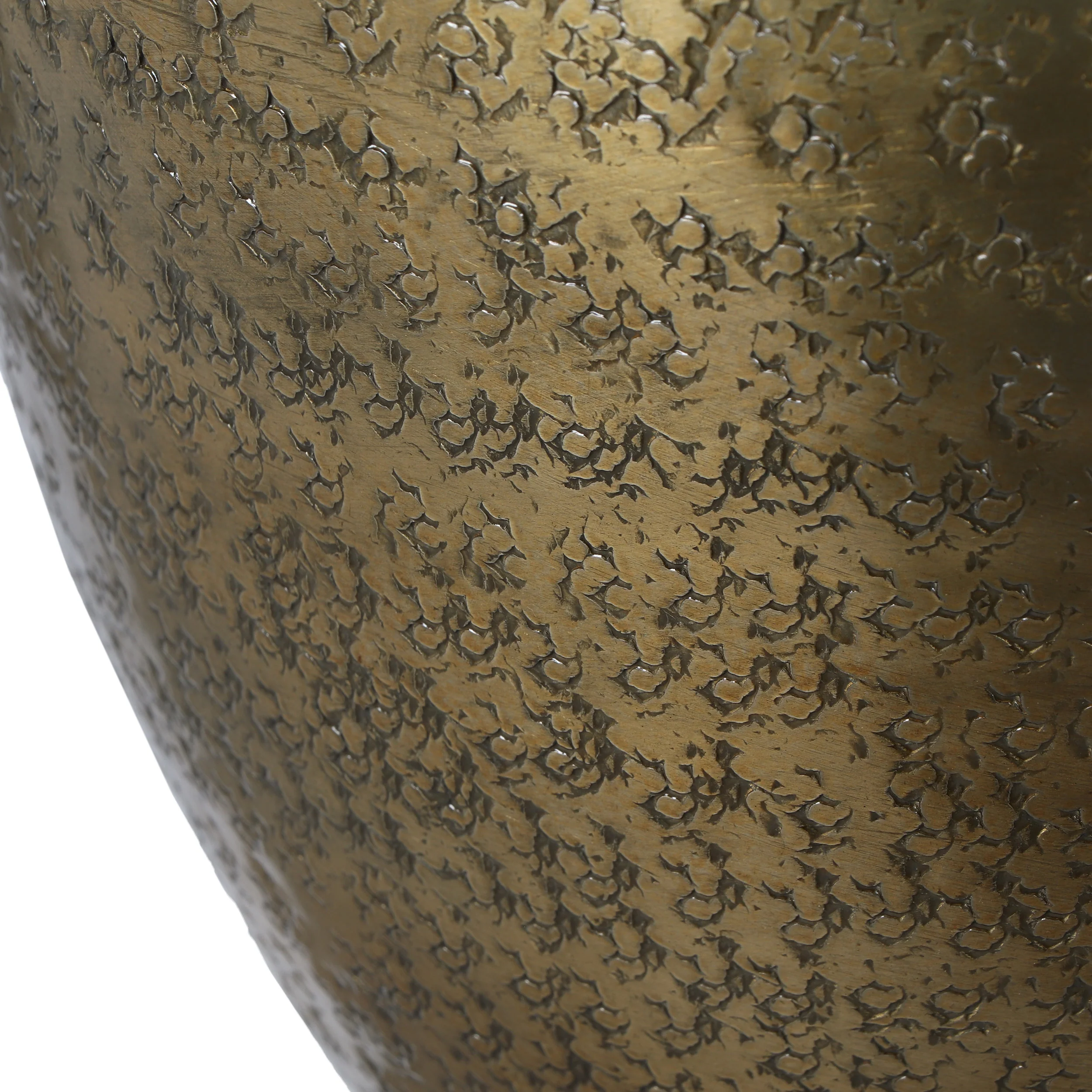 Olcott Handmade Textured Aluminum Vase, Brass - furnishings