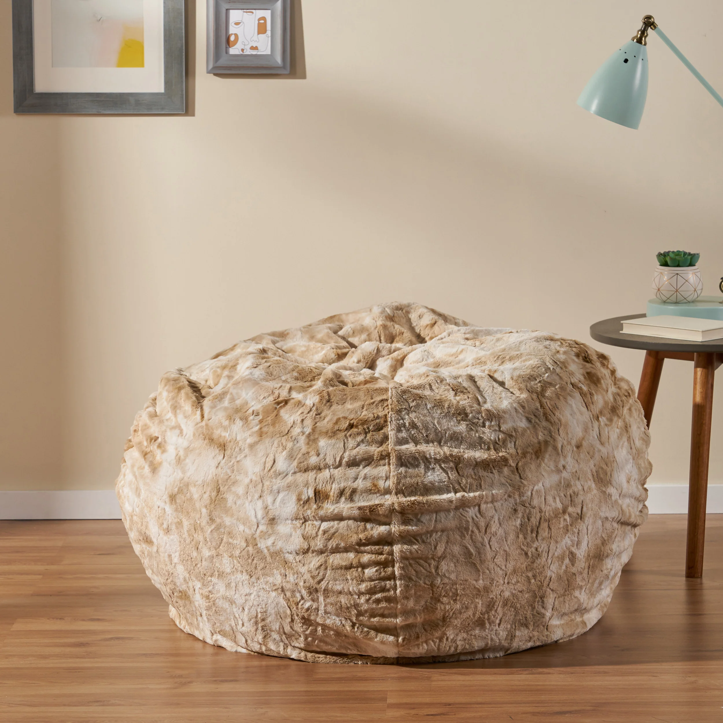 Morant 3 Ft Shag Fur Beanbag - furnishings