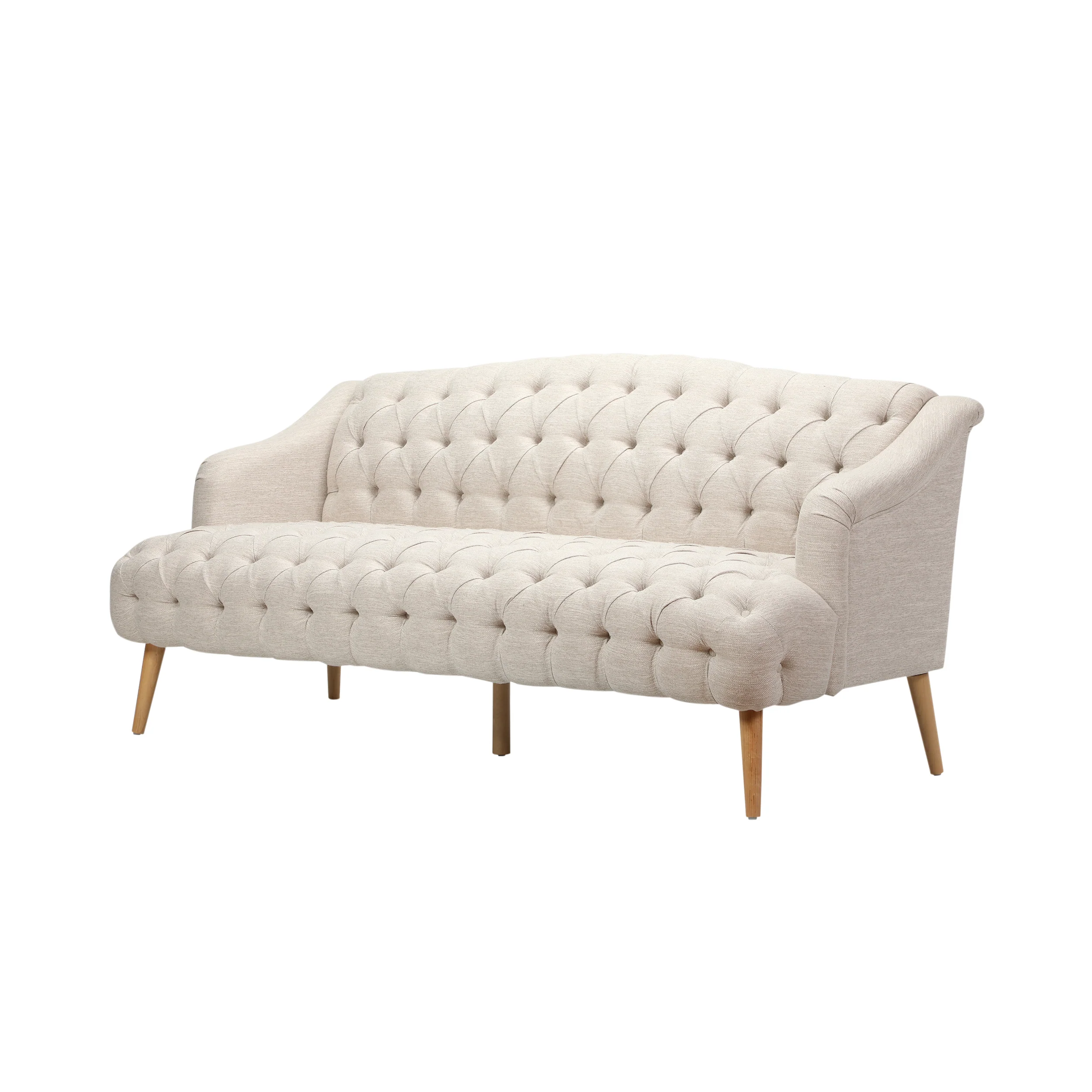 Kayleigh Contemporary Tufted Fabric 3 Seater Sofa - furnishings