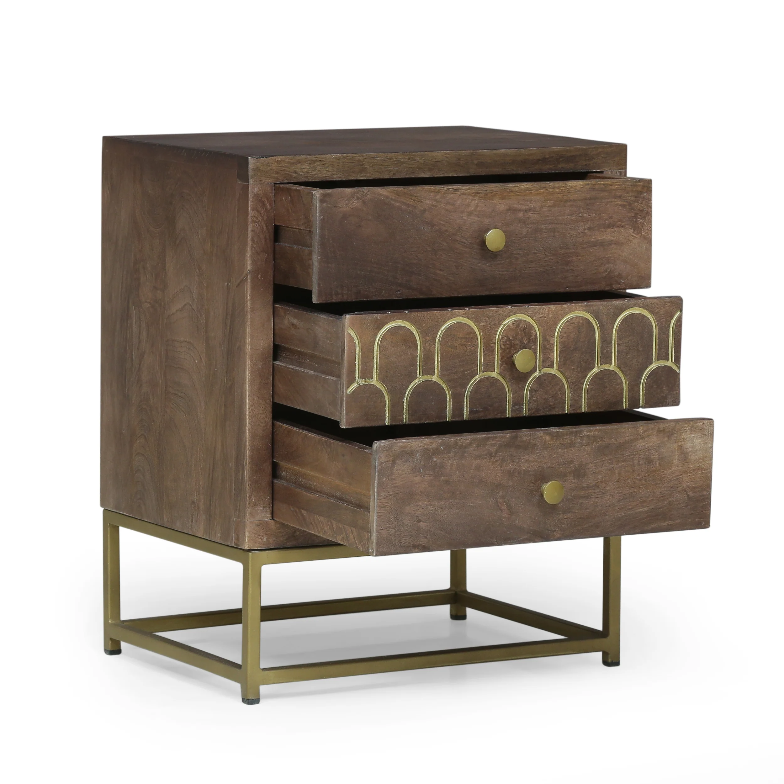 Javayah Contemporary Wooden Night Stand - furnishings