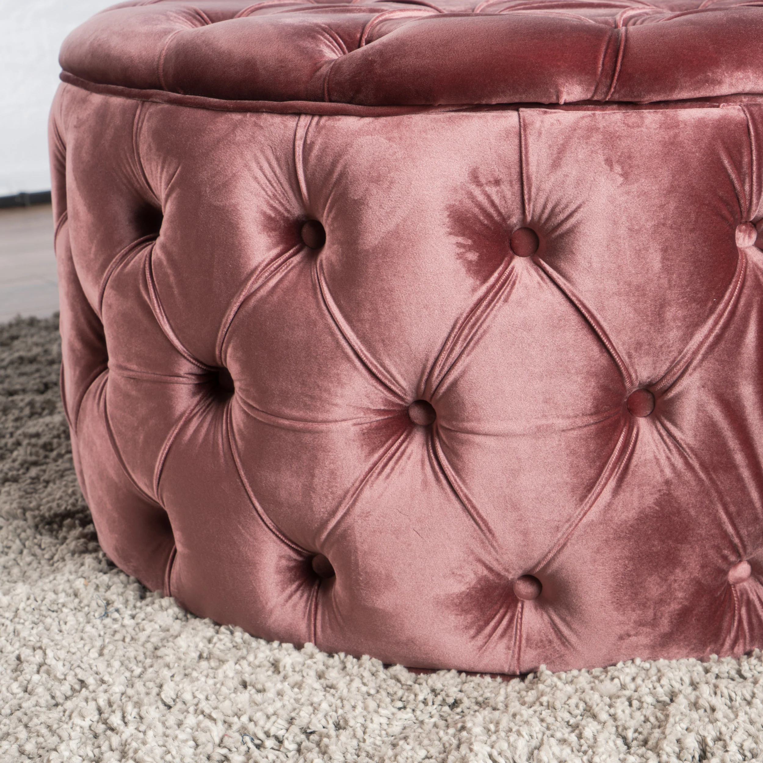 Zuma Aqua New Velvet Ottoman - furnishings