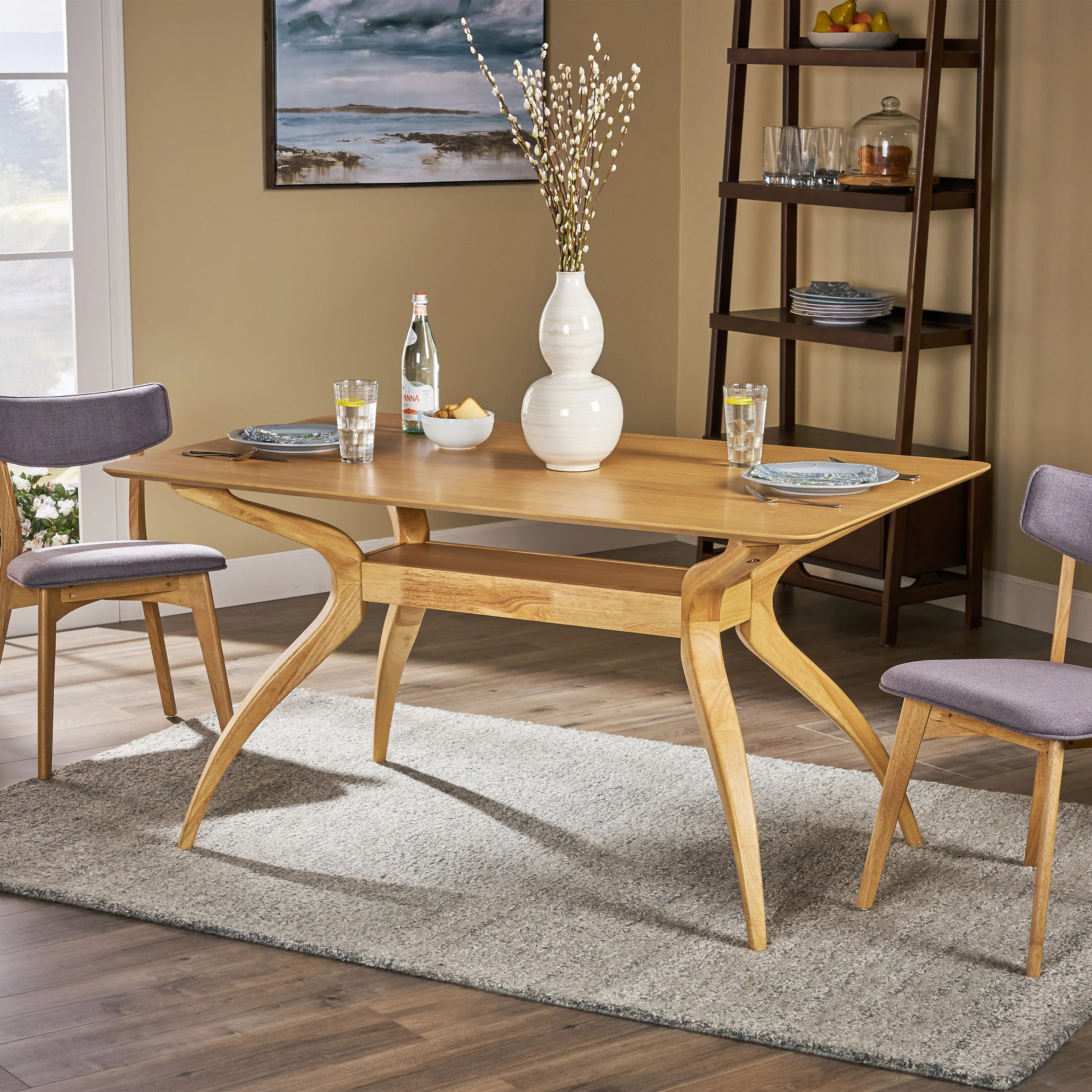 Mabel Mid Century Modern Wood Dining Table - furnishings