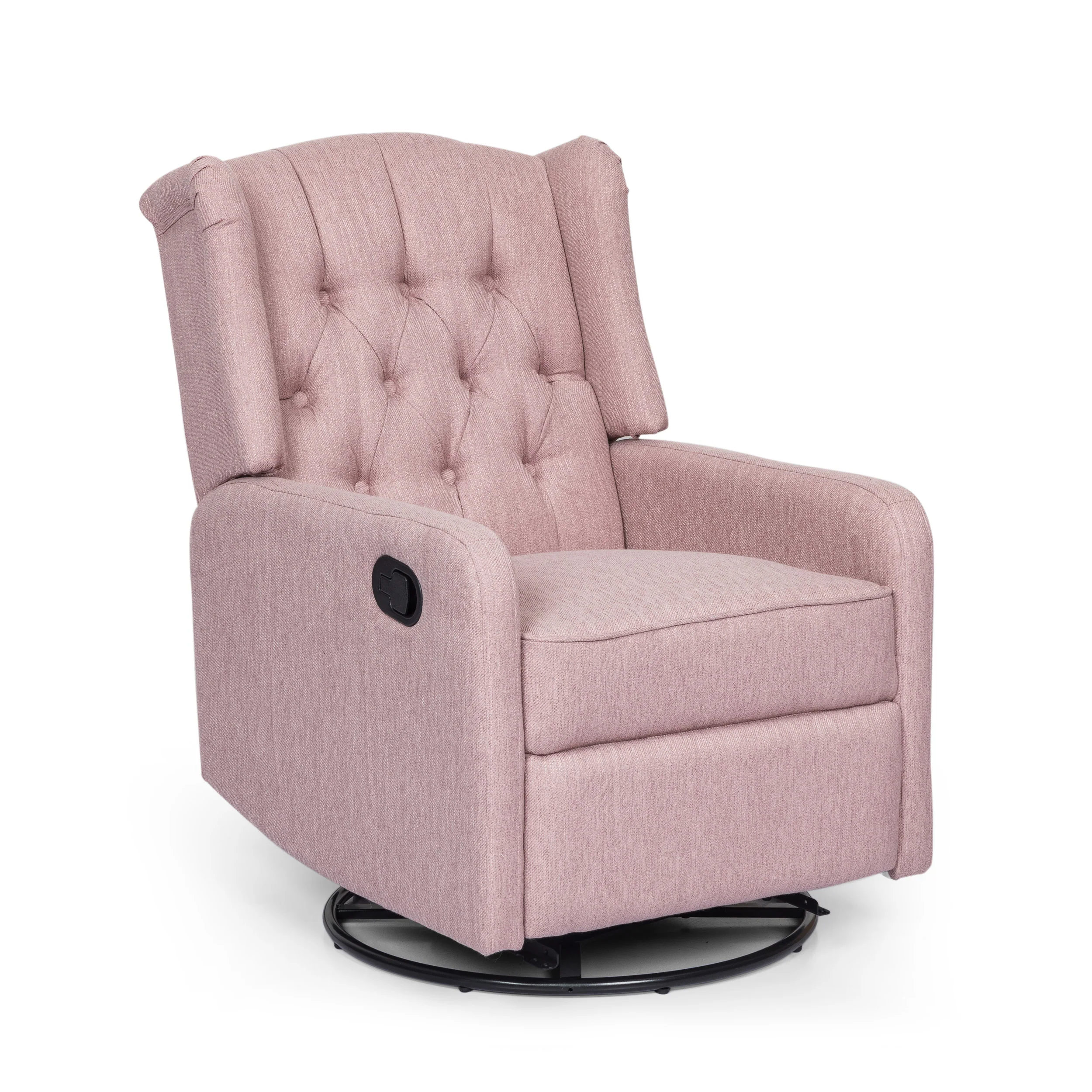 Houck Contemporary Tufted Wingback Swivel Recliner - furnishings