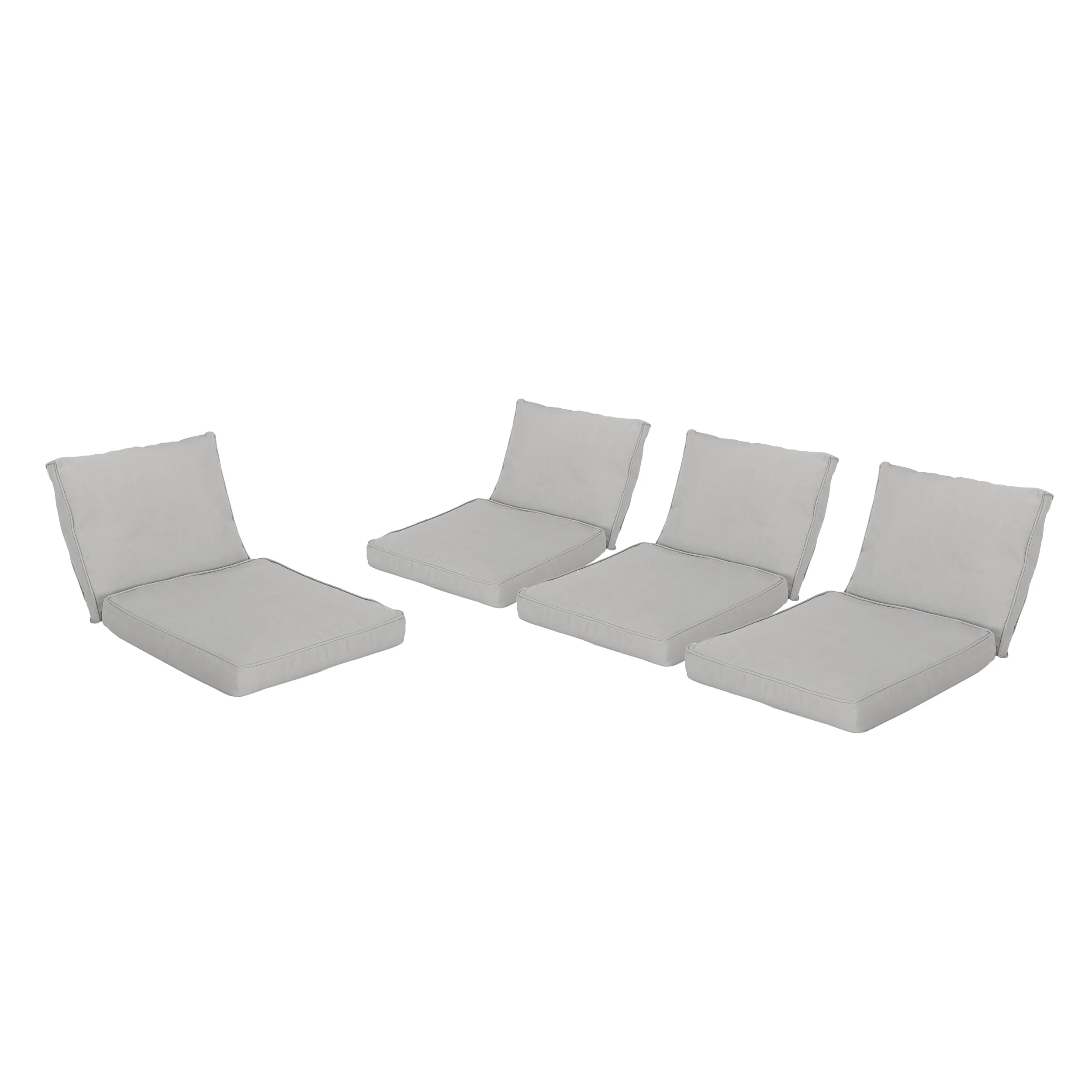 Atiyah Outdoor Water Resistant Fabric Club Chair Cushions with Piping (Set of 4) - furnishings