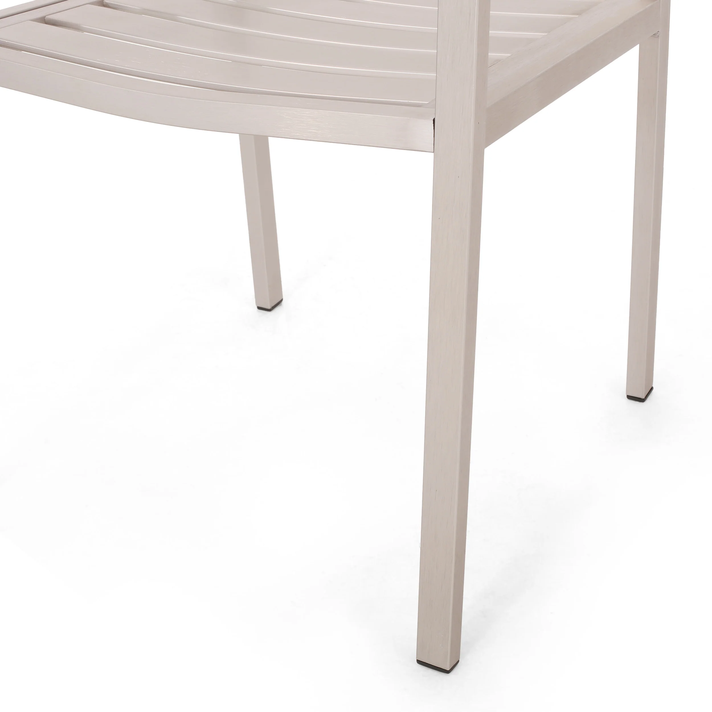 Cherie Outdoor Modern 4 Seater Aluminum Dining Set with Faux Wood Table Top - furnishings