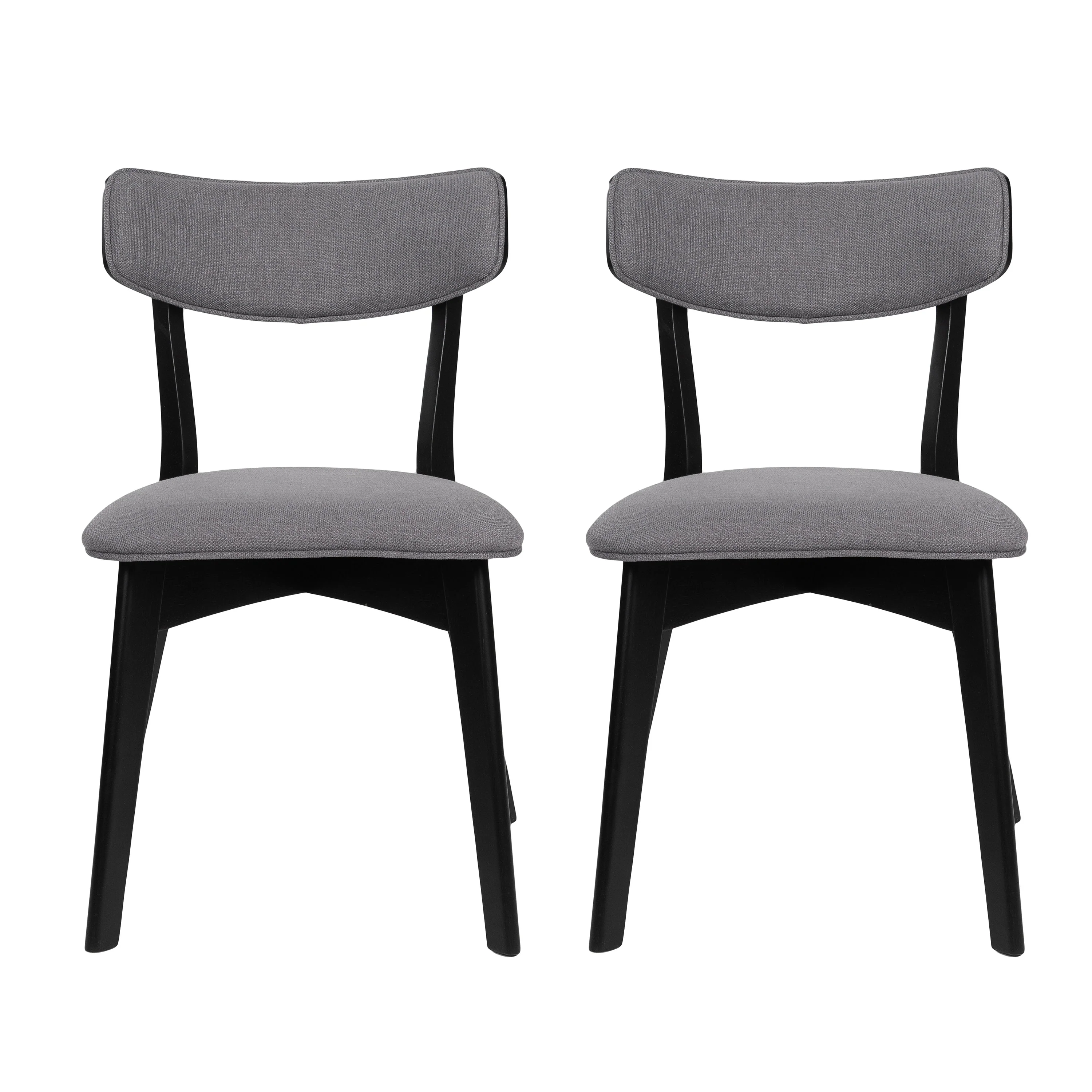 Crystal Mid Century Modern Fabric Upholstered Dining Chairs, Set of 2 - furnishings