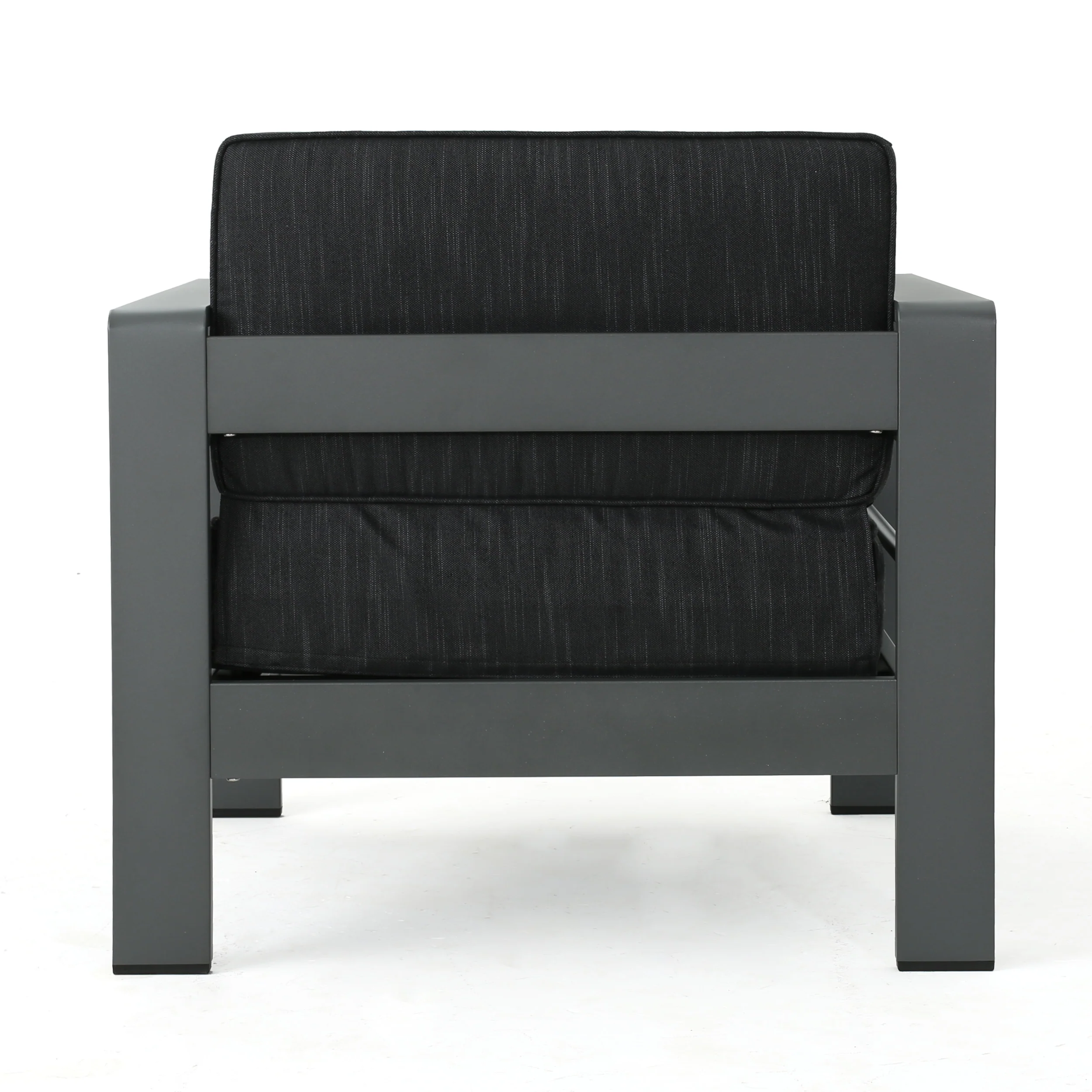 Coral Bay Outdoor Gray Aluminum 7 Piece Sofa Chat Set with Fire Table - furnishings