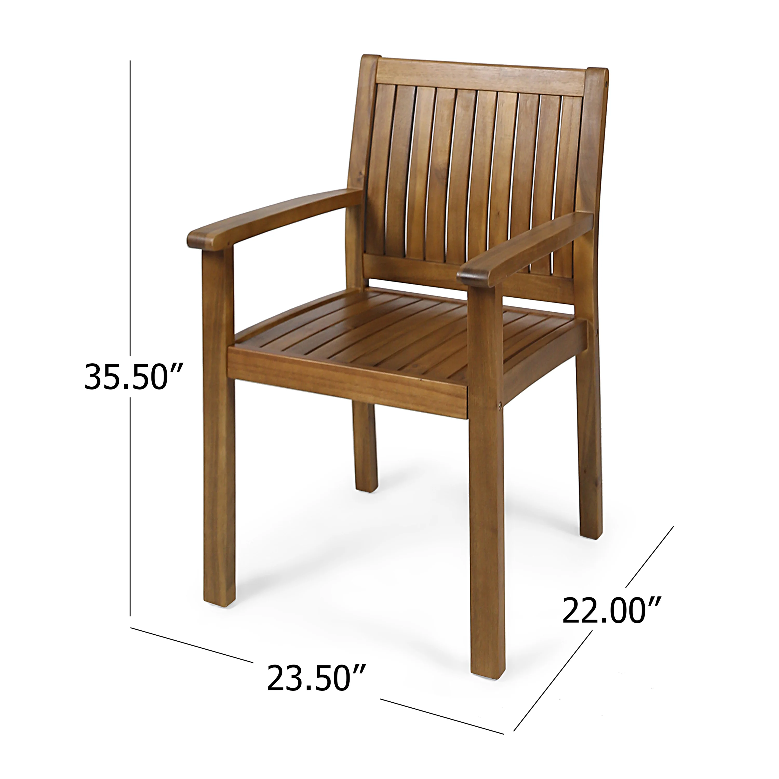 Kally Outdoor Five Piece Acacia Dining Set, Teak Finish - furnishings