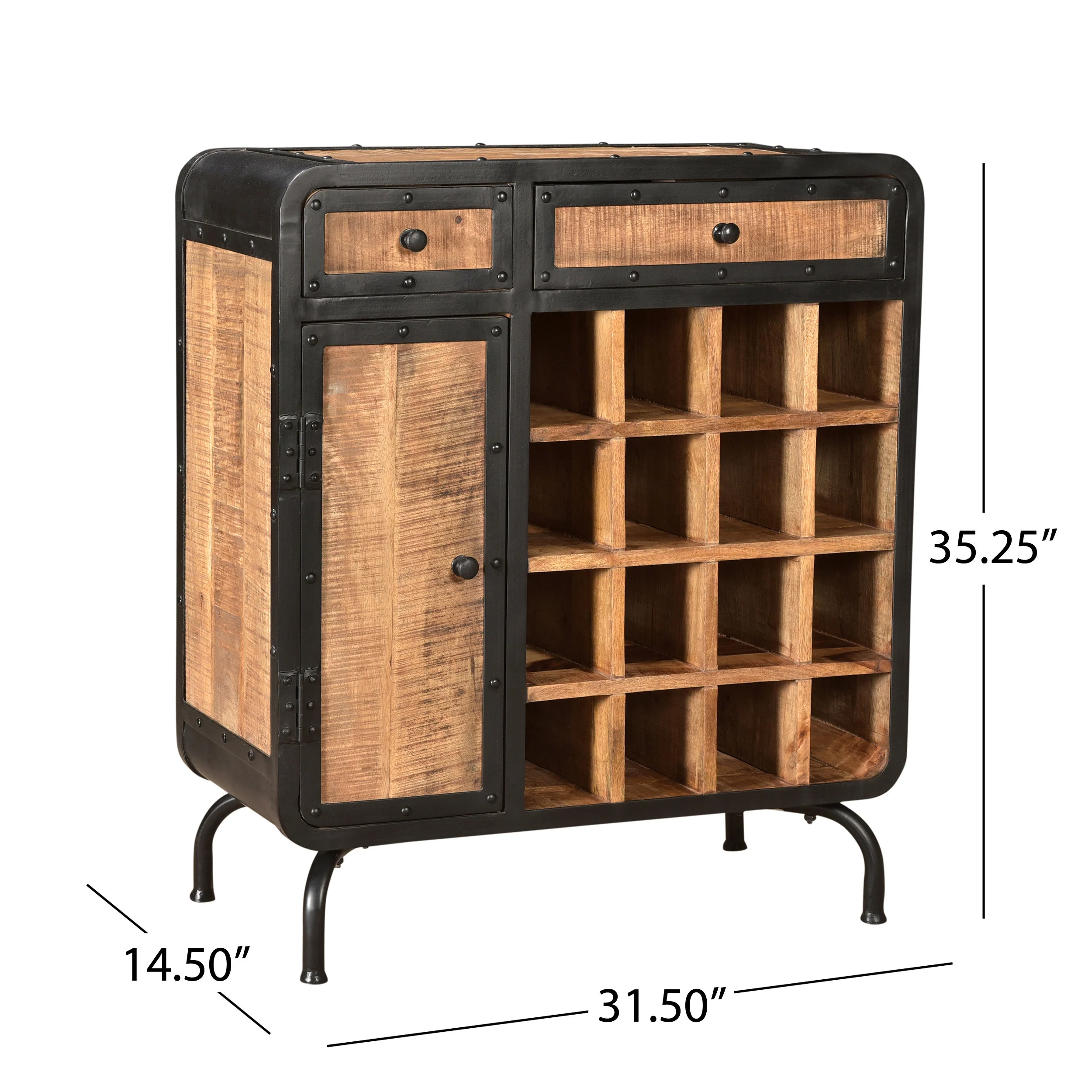 Spring Industrial Design Wine Rack Bar Cabinet - furnishings