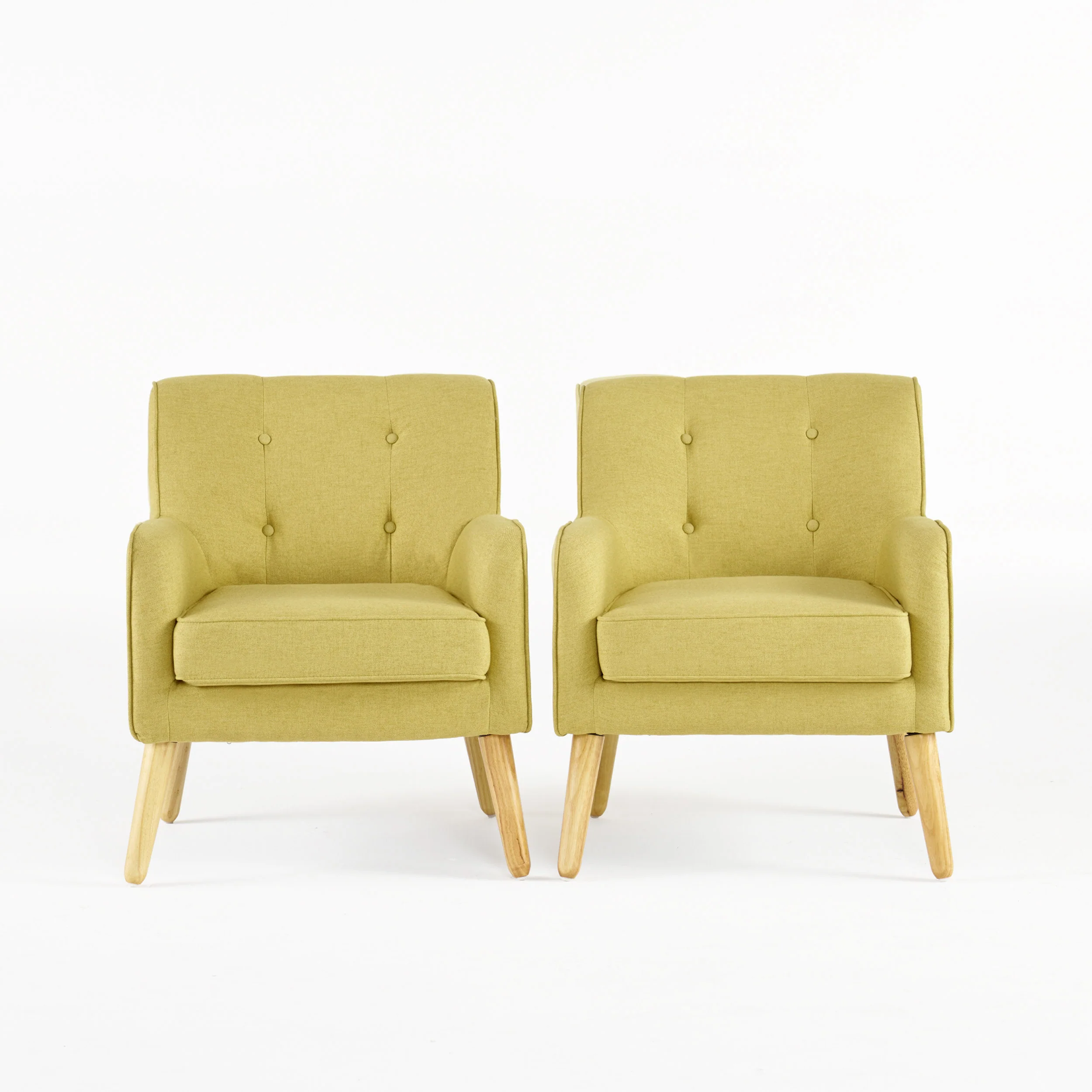 Fontinella Mid Century Tufted Back Fabric Arm Chair - furnishings