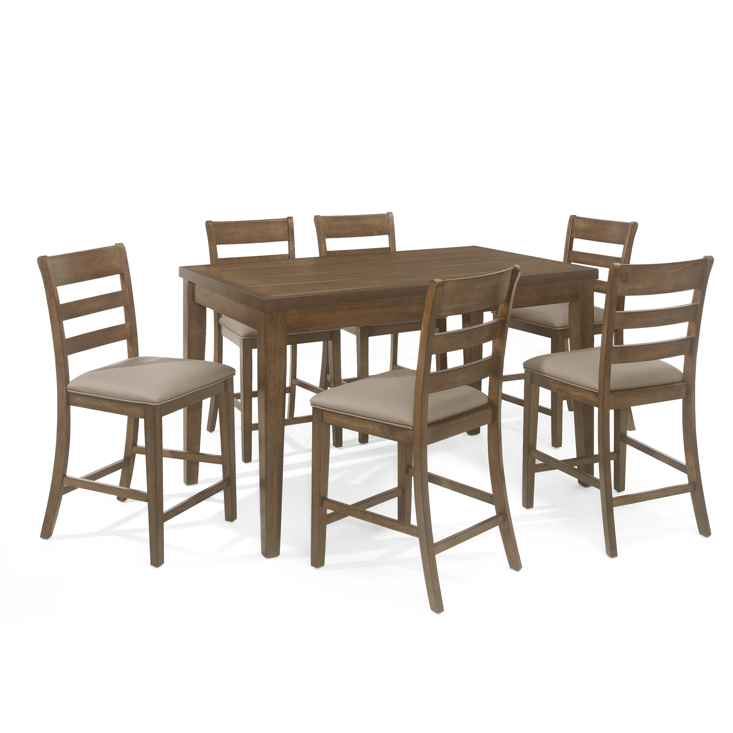 Boughton Farmhouse Wood Counter Height 7 Piece Dining Set - furnishings