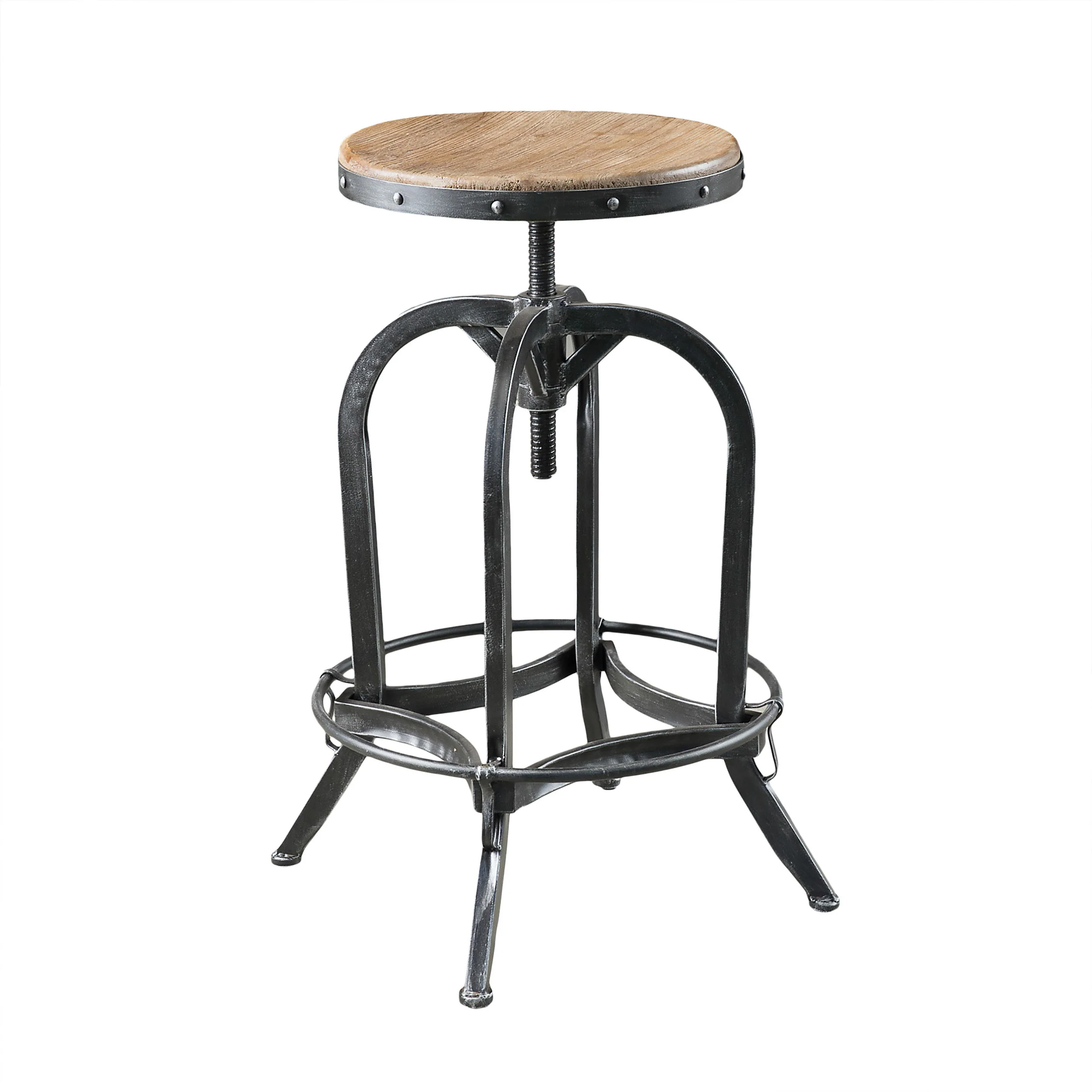 Dempsey Industrial Design Adjustable Height Swivel Seat Stool - furnishings