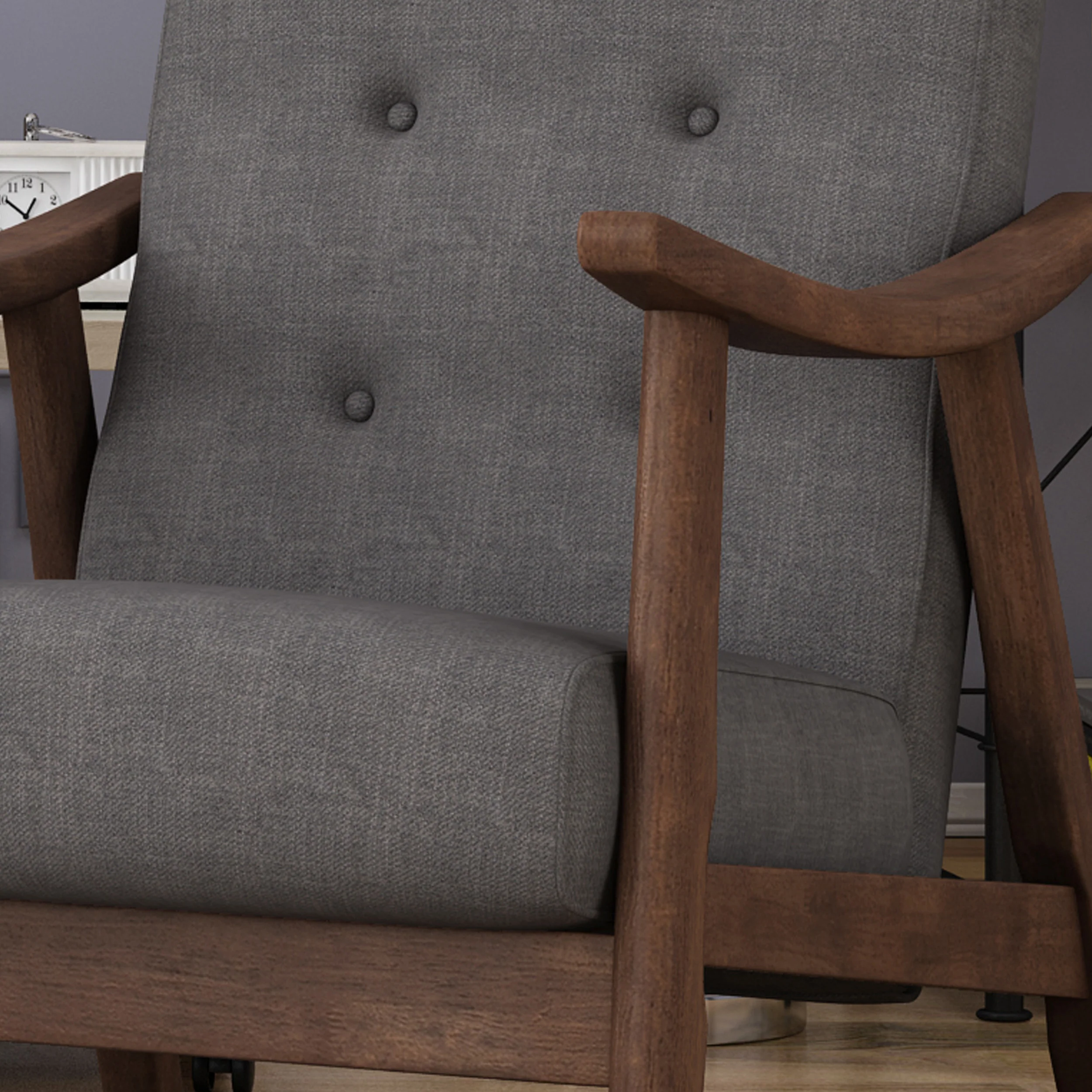 Taya Mid-Century Modern 3-Piece Chairs & Love Seat Living Room Set - furnishings