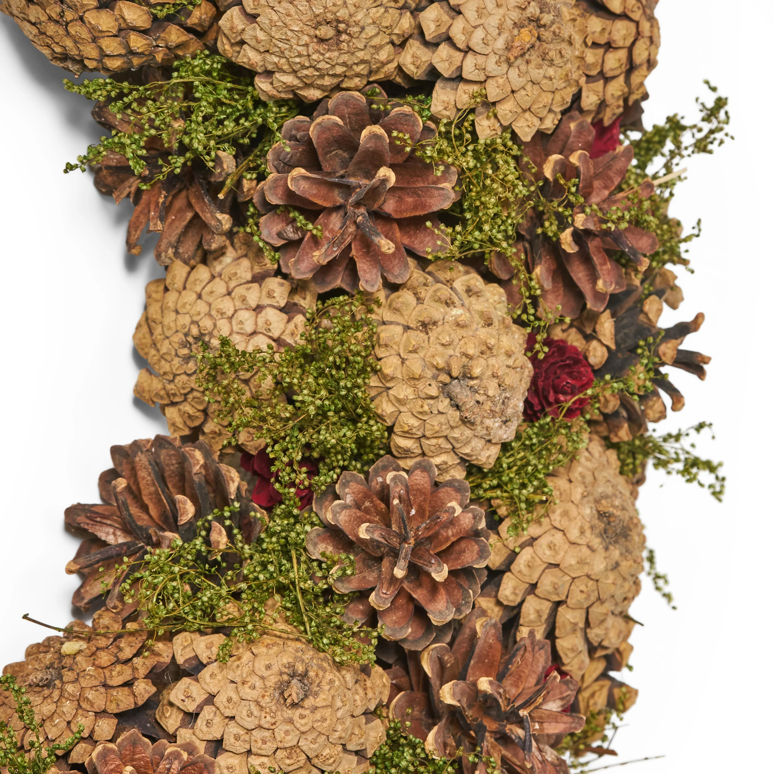 18.5 Inch Artificial Pinecone Christmas Wreath - furnishings