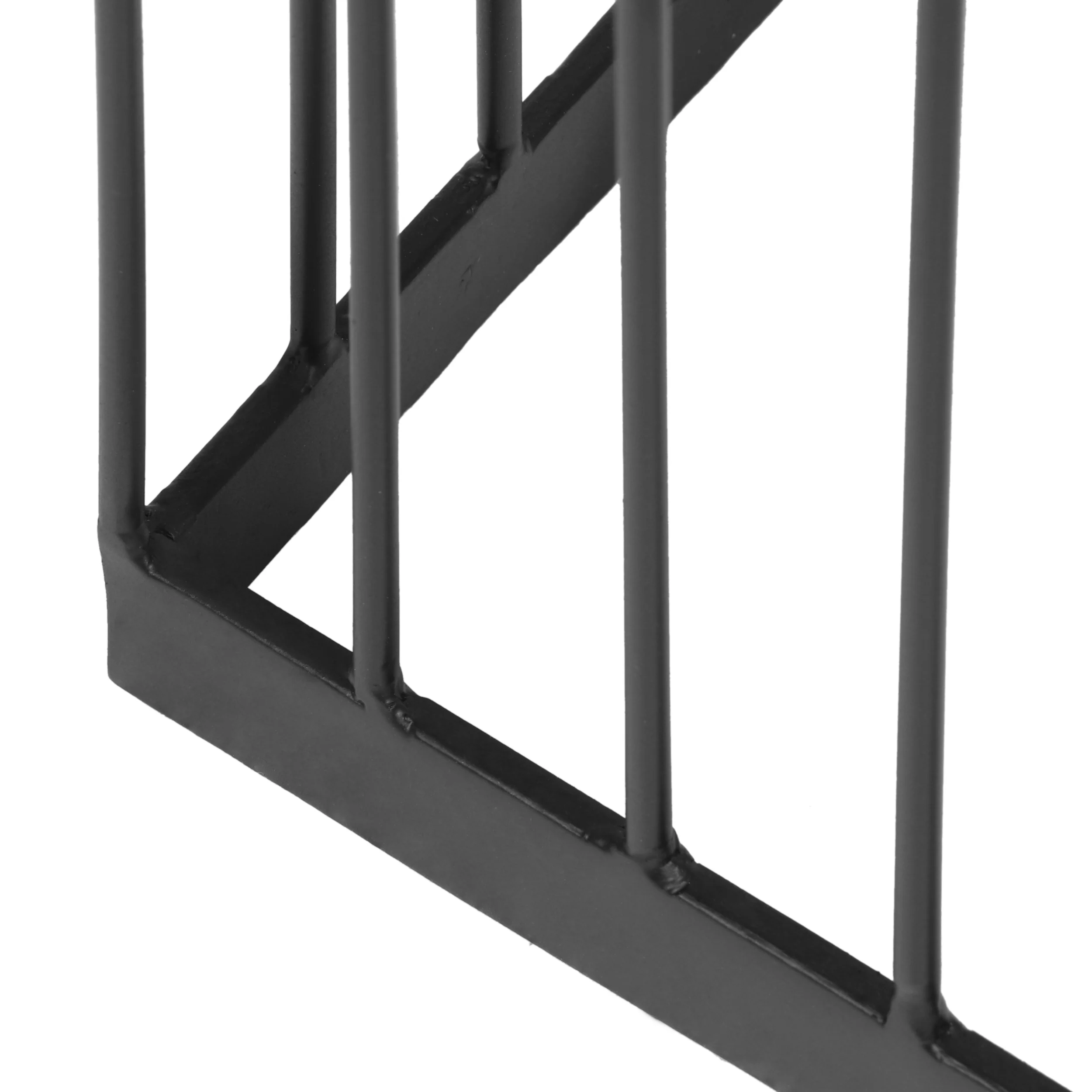 Plevna Contemporary Handcrafted Cage Side Table with Glass Top, Black and Clear - furnishings