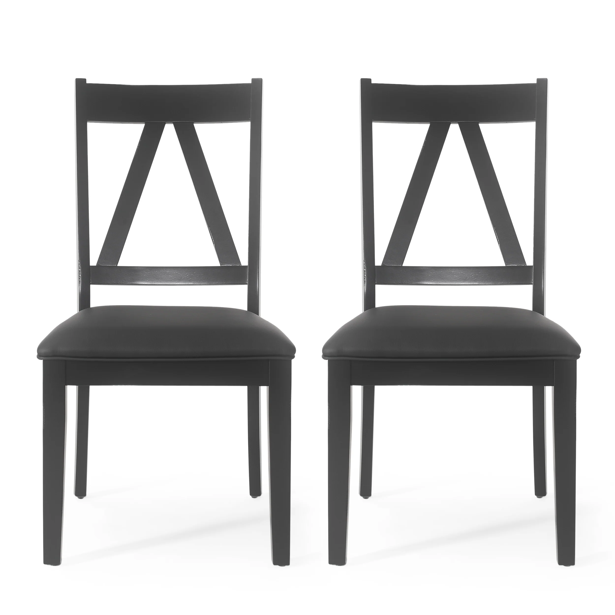 Grover Farmhouse Upholstered Wood Dining Chairs, Set of 2 - furnishings
