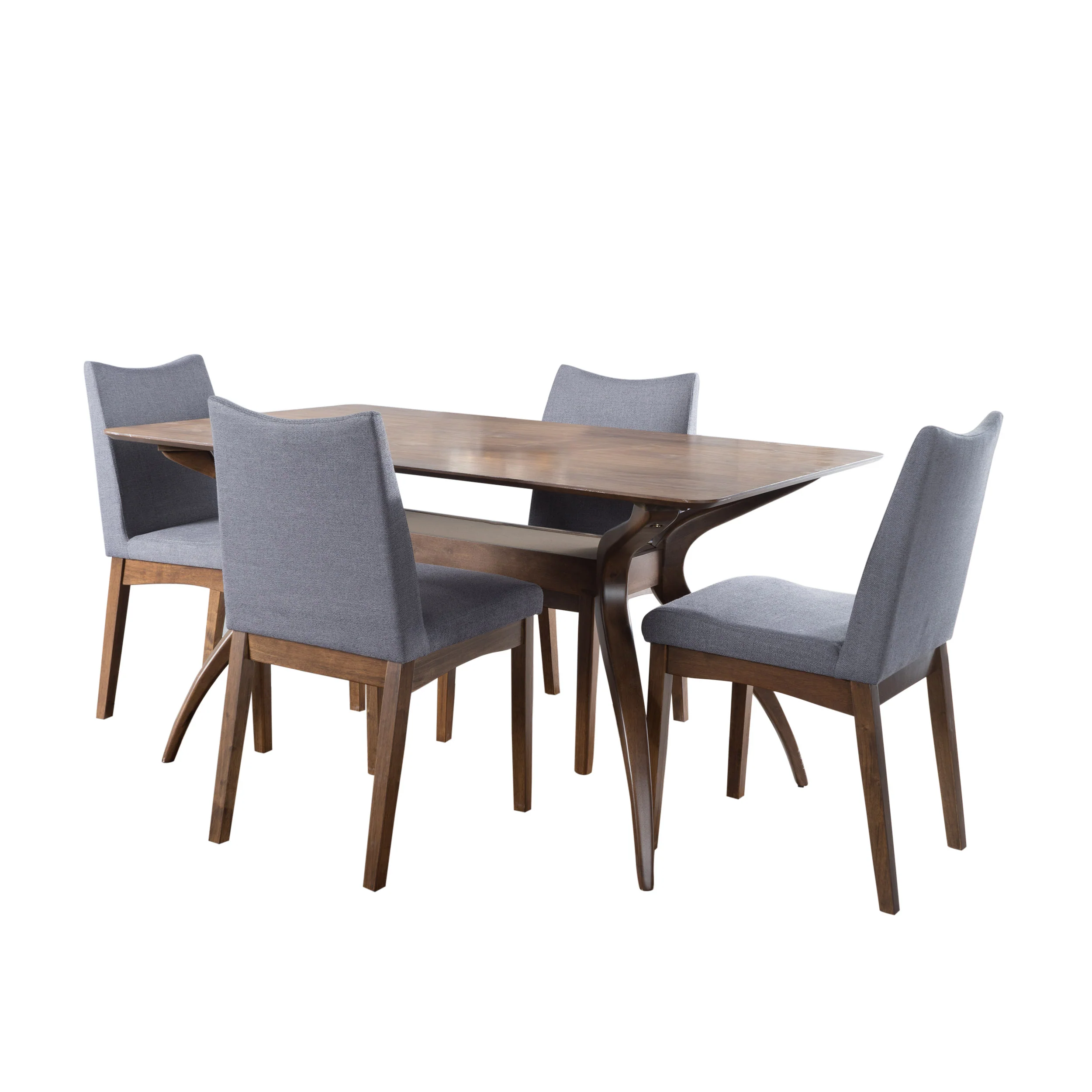 Gertrude Mid-Century Modern 4 Seater Dining Set - furnishings