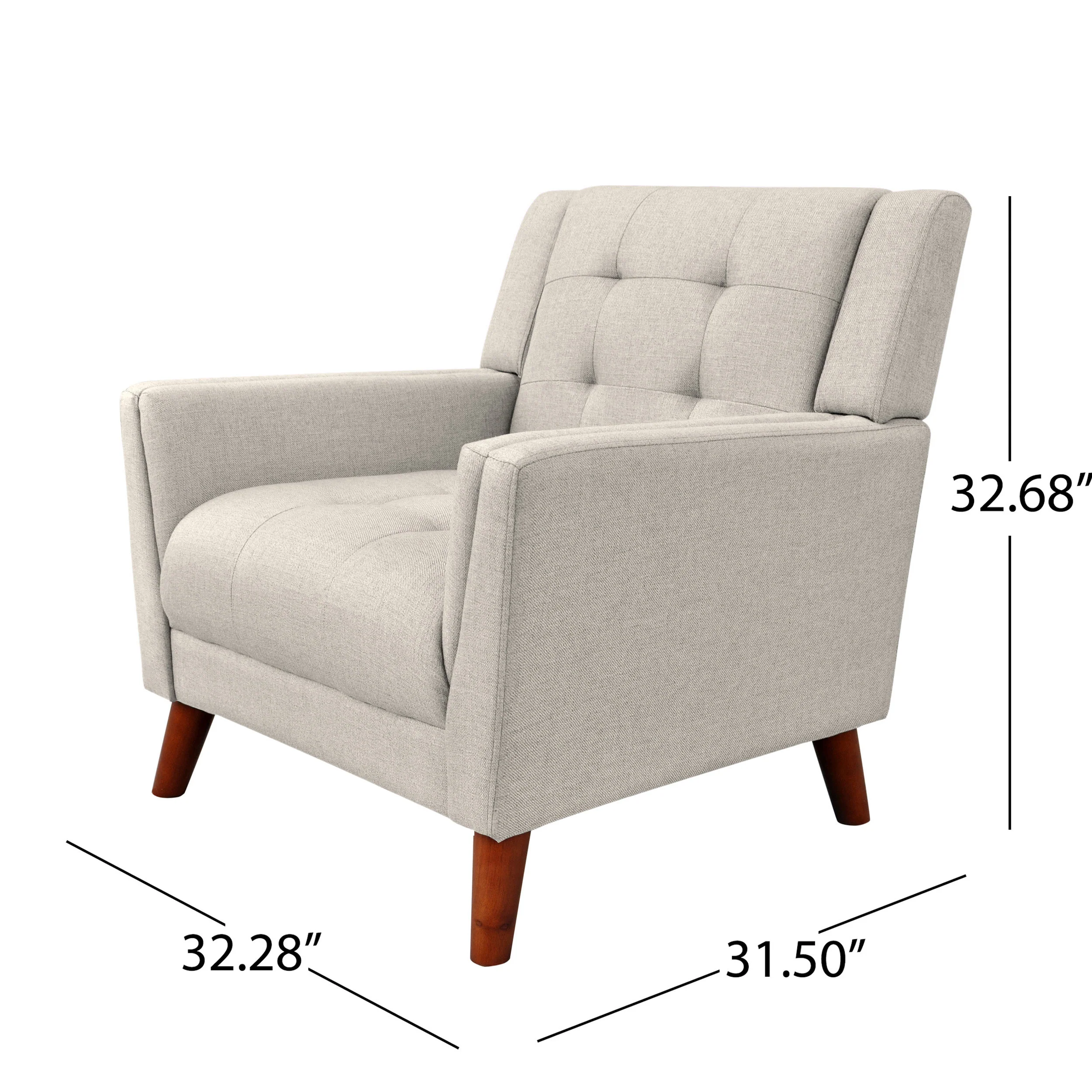 Evelyn Mid Century Modern 3-Piece Chairs & Loveseat Fabric Living Room Set - furnishings