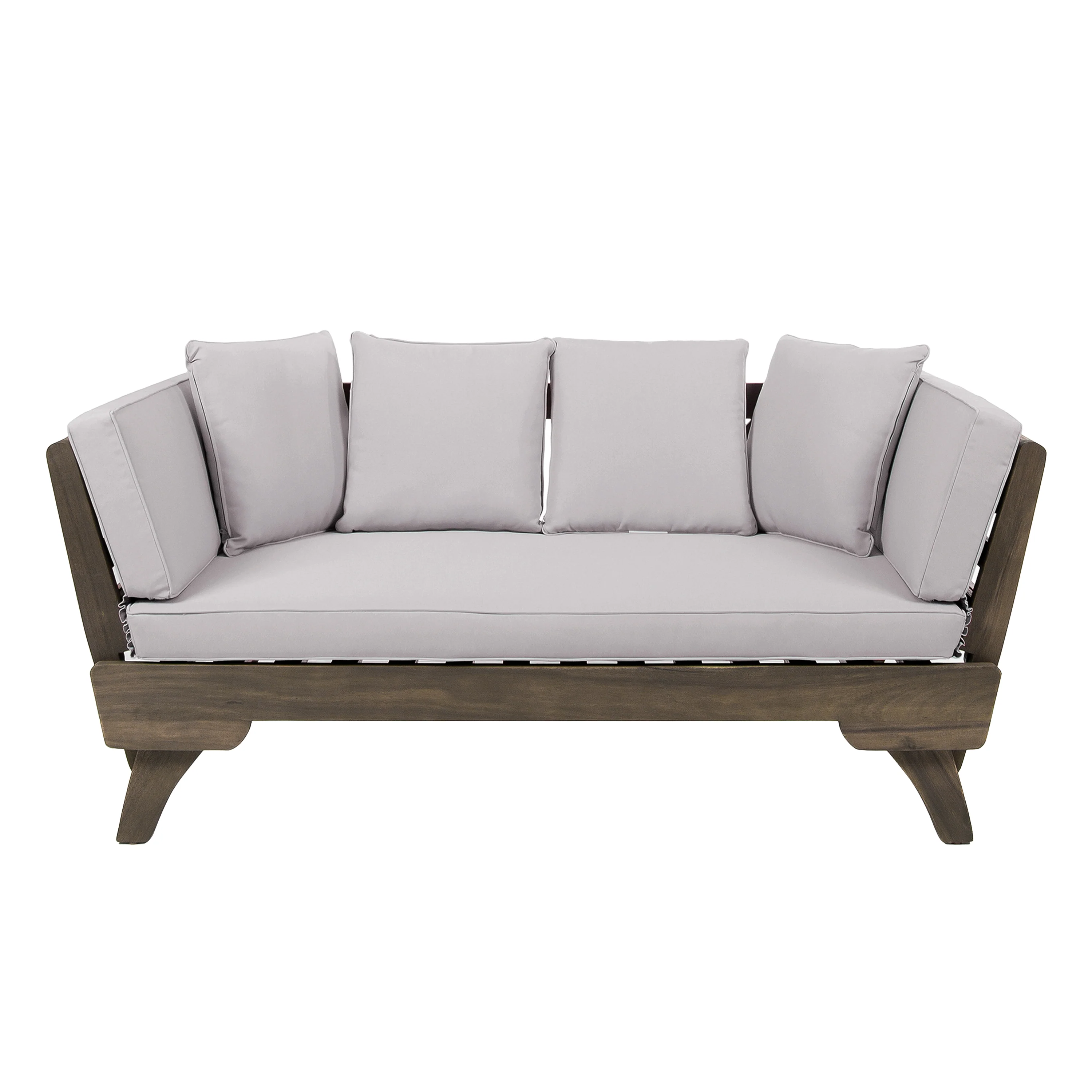 Othello Gray Acacia Convertible Outdoor Sofa Daybed - furnishings