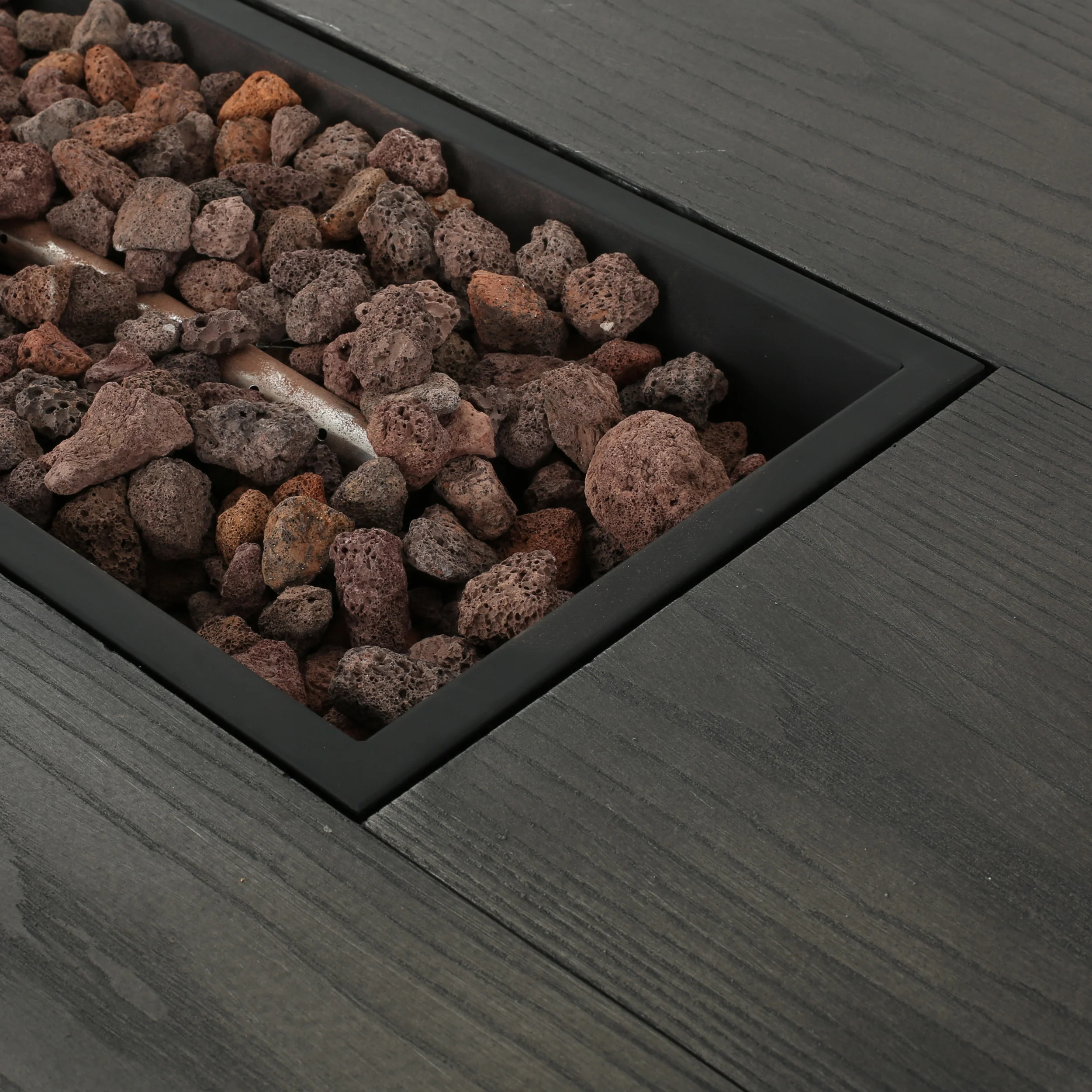 Lecanto Outdoor 50,000 BTU Lightweight Concrete Rectangular Fire Pit (No Tank Holder) - furnishings