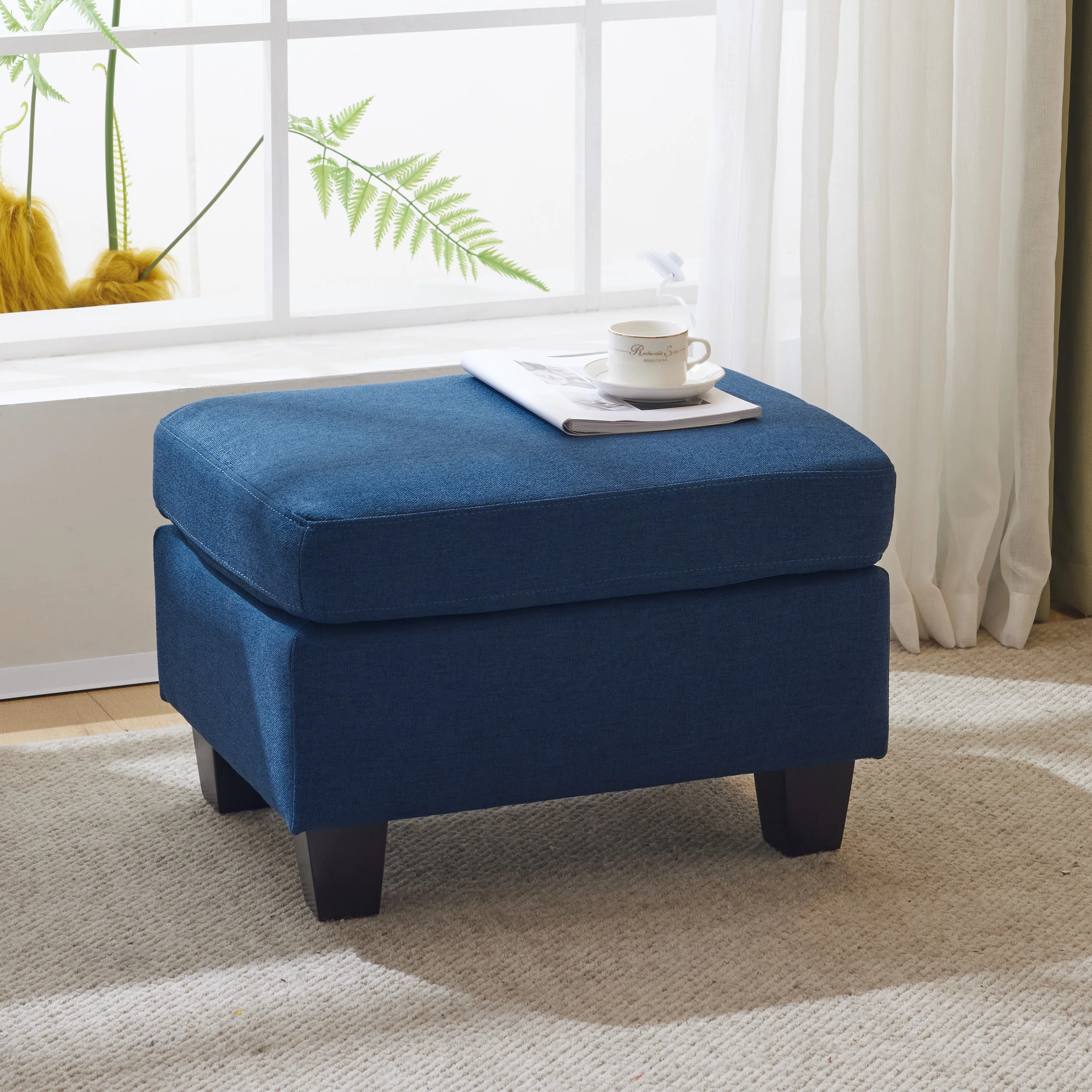 Judkins Fabric Tufted Ottoman - furnishings
