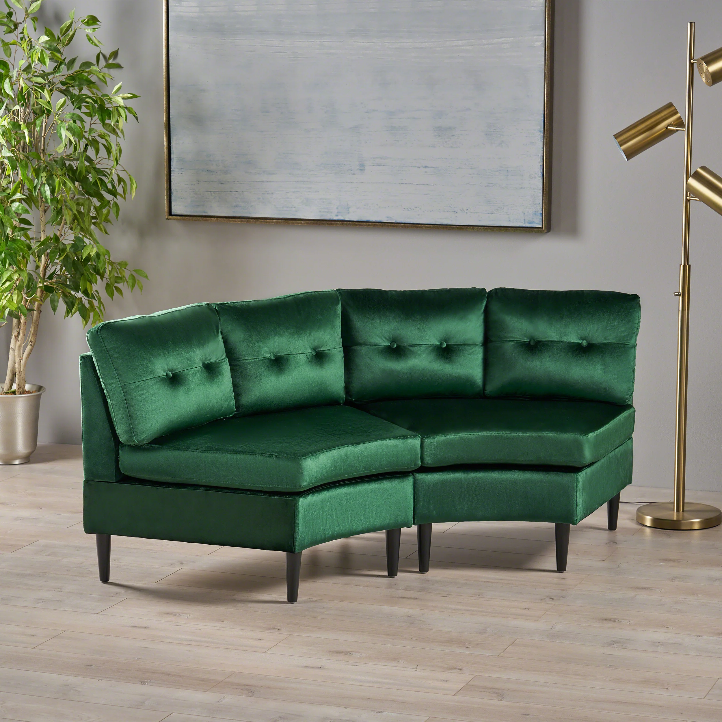 Julian Nora Glam Velvet Modular 2 Seater Sectional - furnishings
