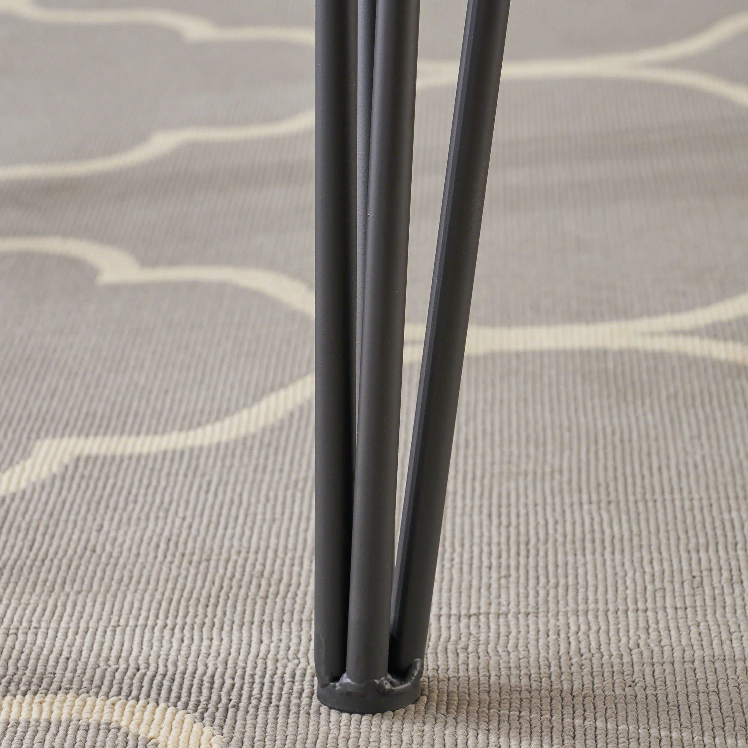 Kaia Modern Industrial Faux Live Edge Dining Table with Hairpin Legs, Natural and Black - furnishings