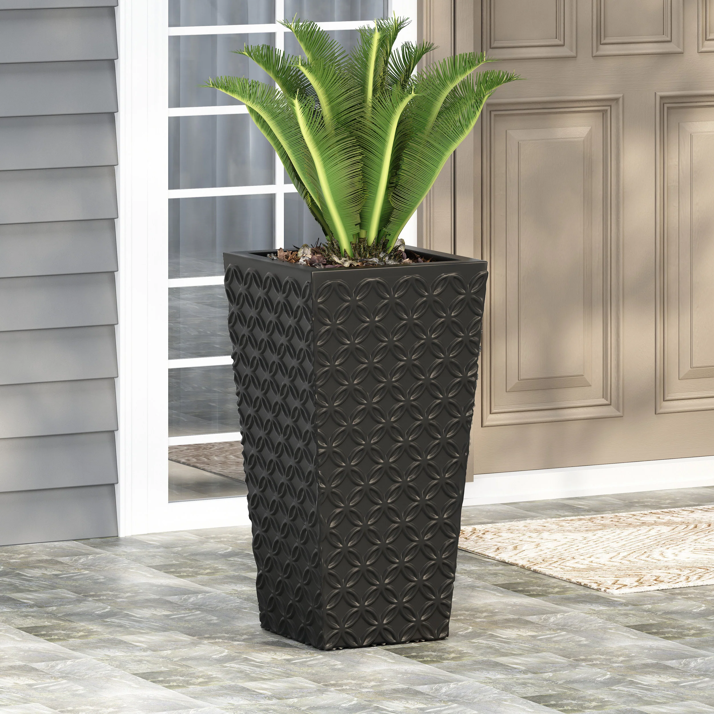 Beadles Outdoor Cast Stone Planter - furnishings