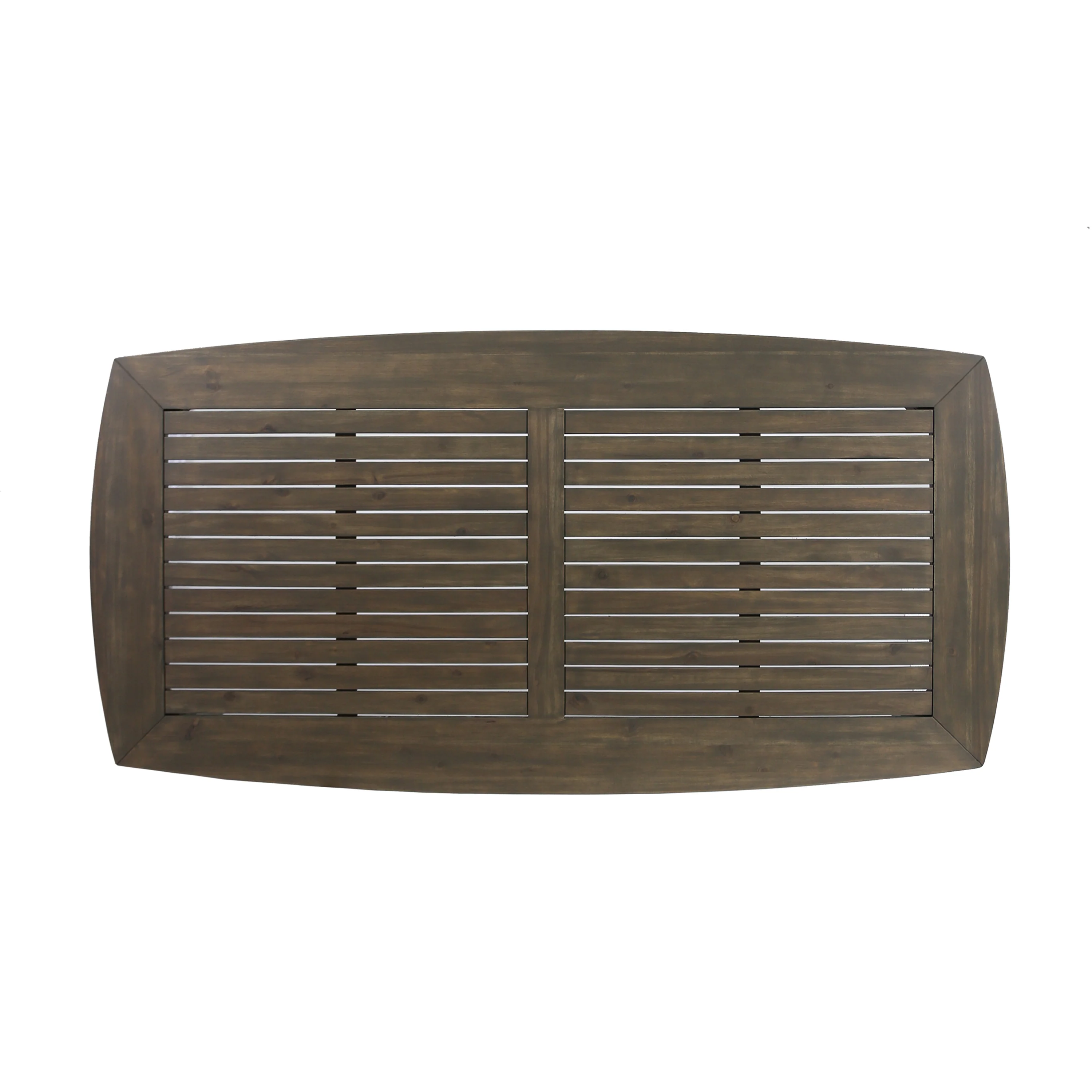 Kado Outdoor 7 Piece Wood and Wicker Dining Set, Gray and Gray - furnishings