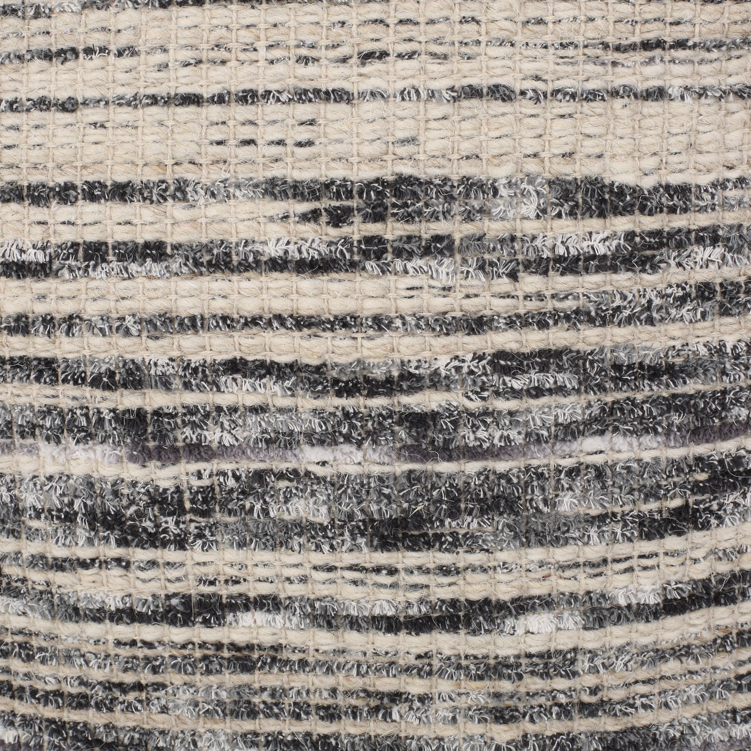 Ricketson Lazenby Boho Handcrafted Fabric Cube Pouf, Ivory, Gray, and Black - furnishings