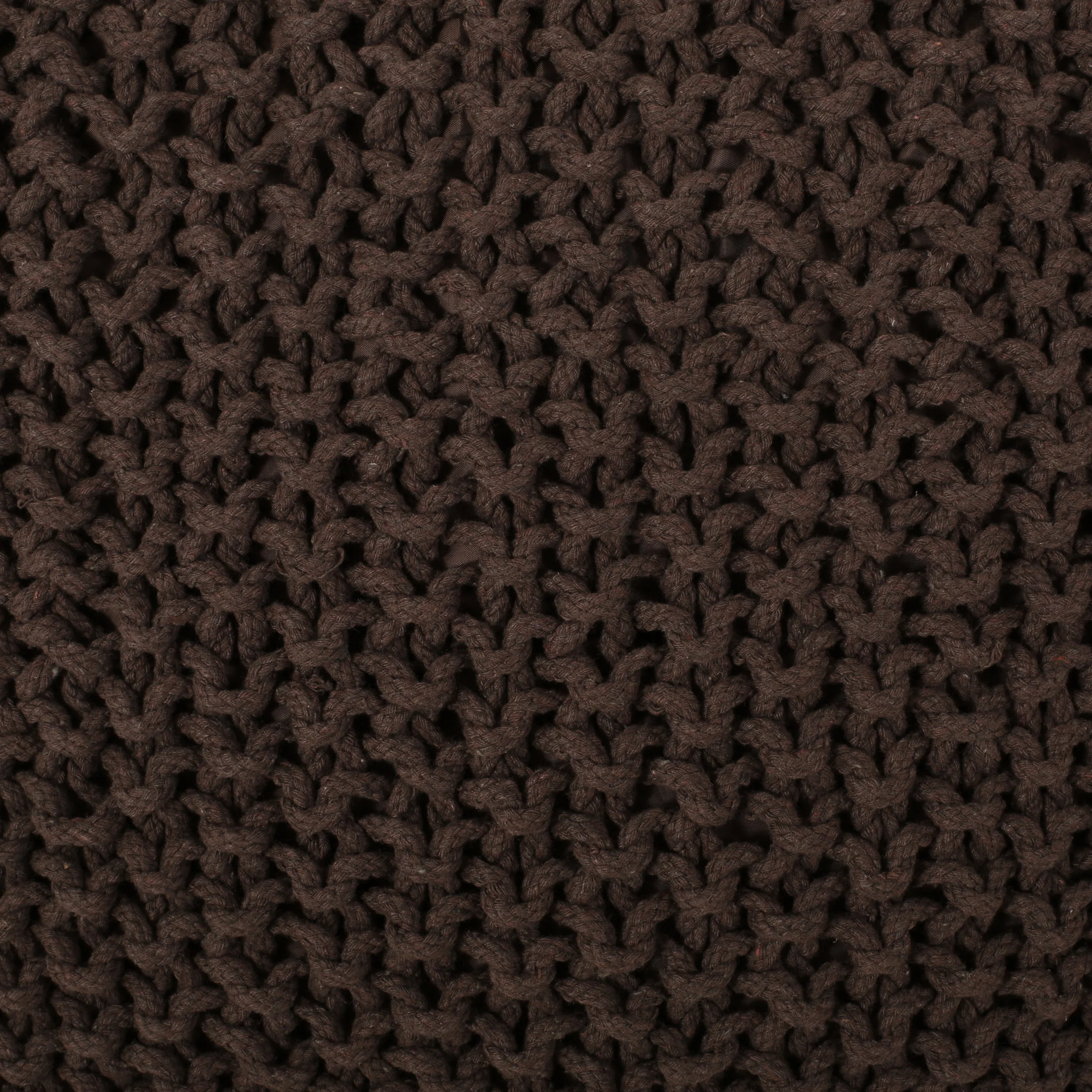 Teresa Modern Knitted Cotton Cube Pouf - furnishings