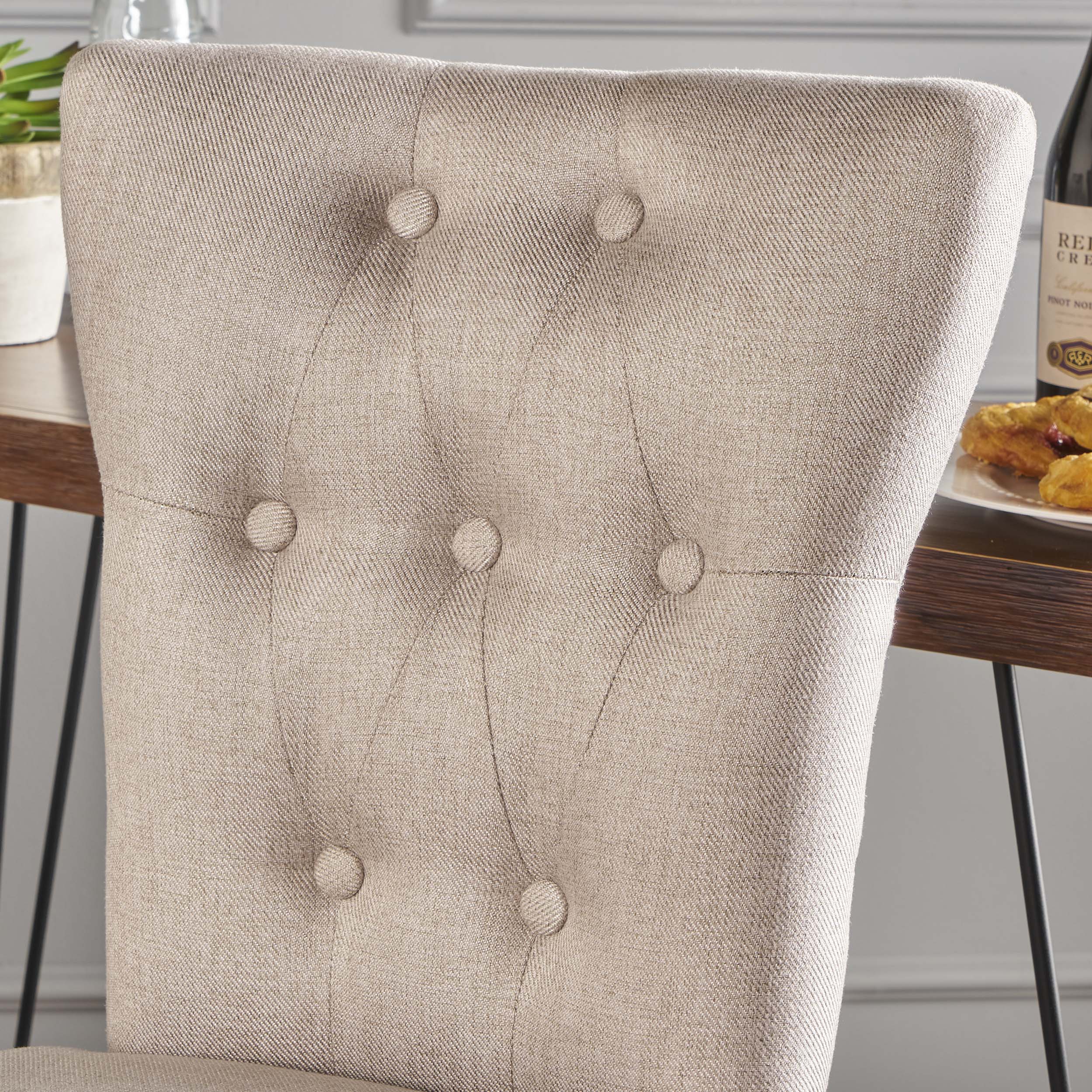 Padma 30-Inch Tufted Back Fabric Barstools (Set of 2) - furnishings