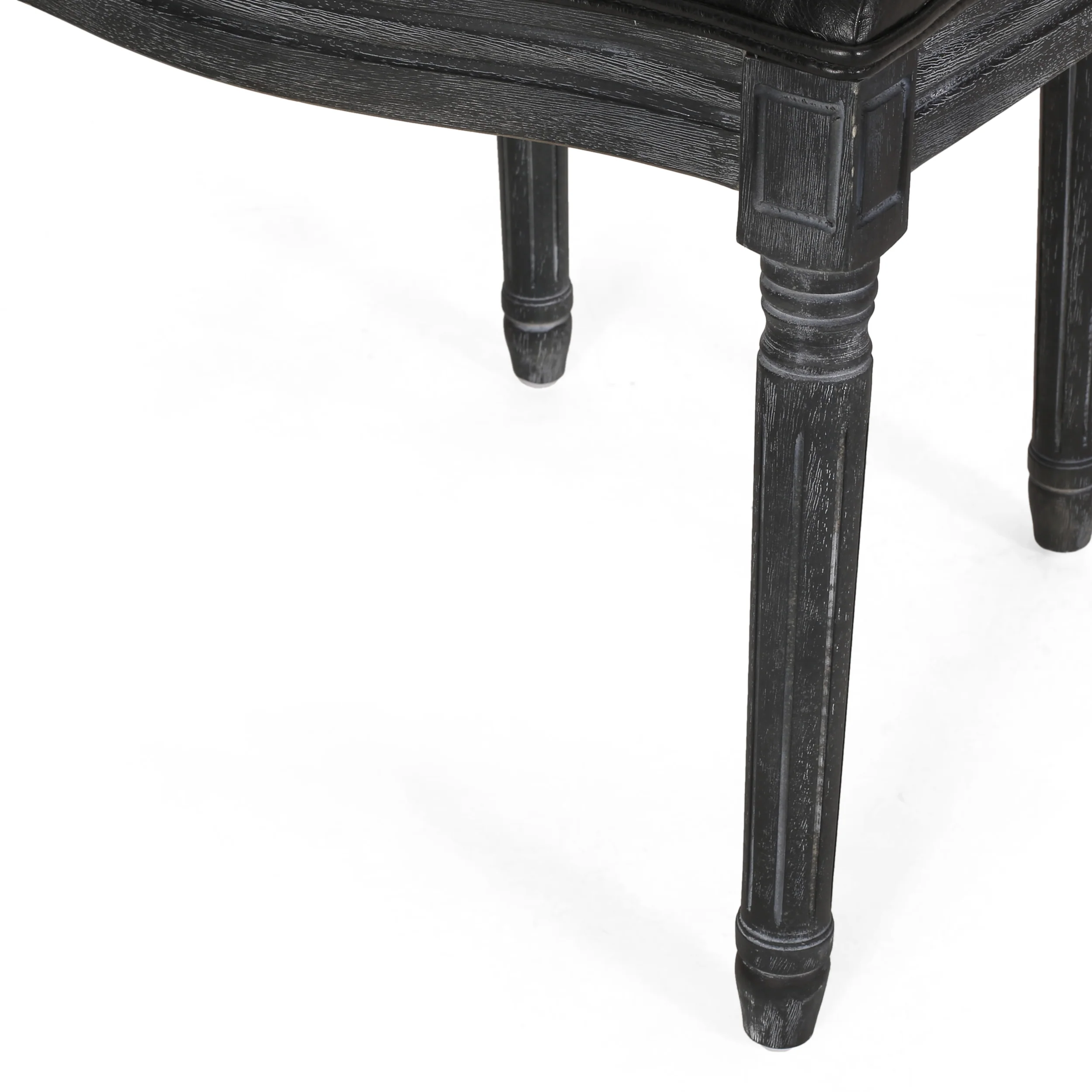 Mores French Country Upholstered Wood and Rattan 5 Piece Circular Dining Set - furnishings