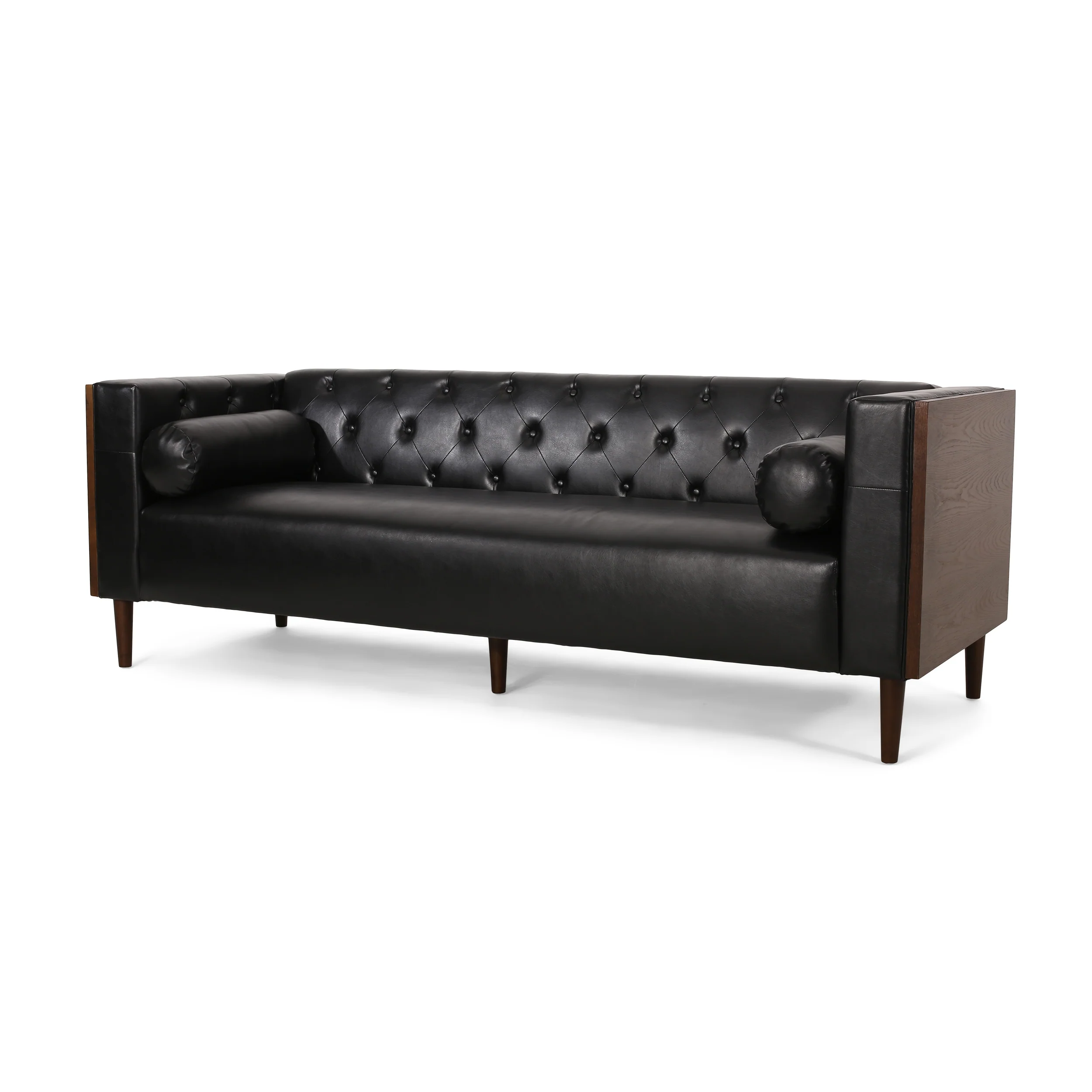 Neilan Contemporary Tufted Deep Seated Sofa with Accent Pillows - furnishings