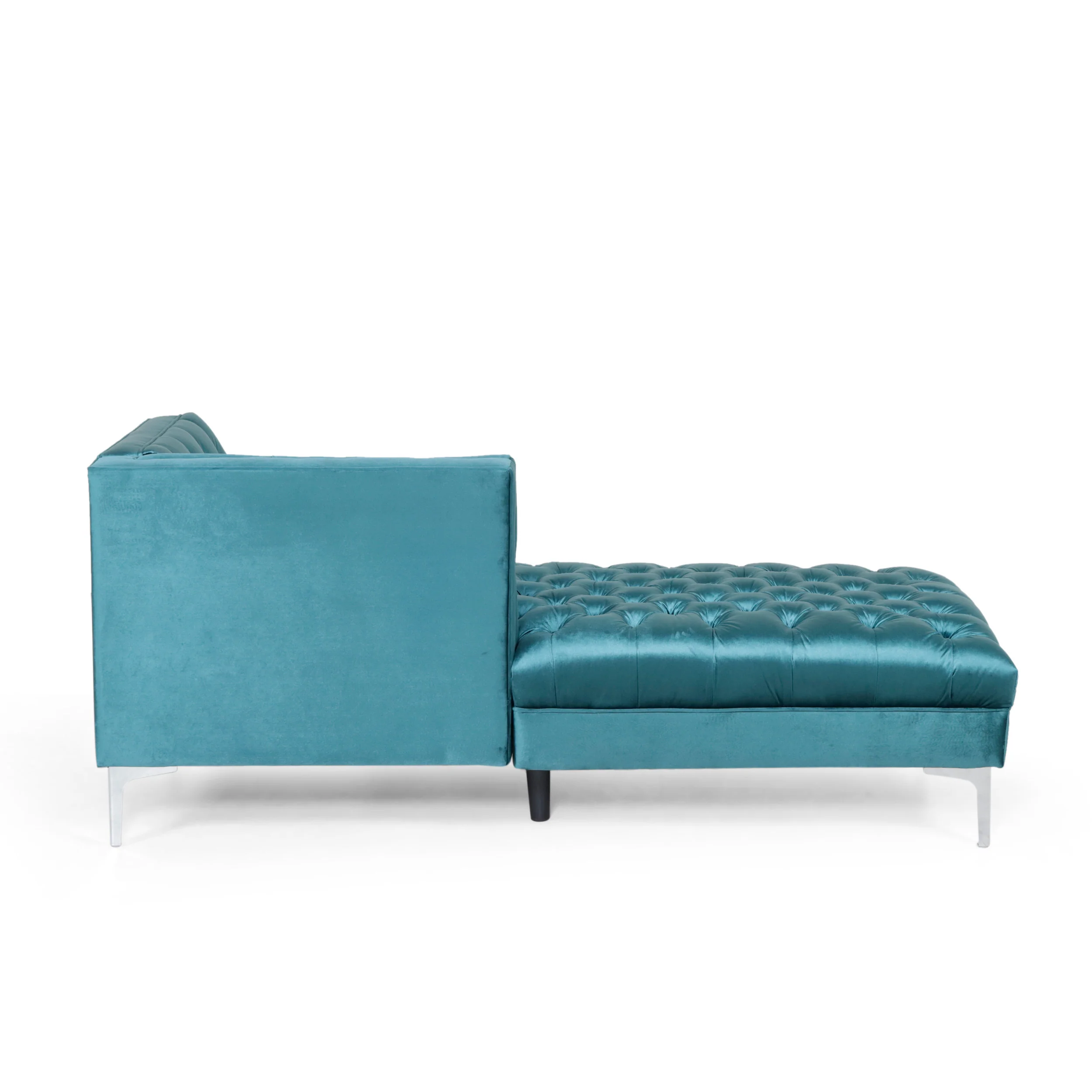 Camrose Contemporary Tufted Velvet Chaise Sectional - furnishings