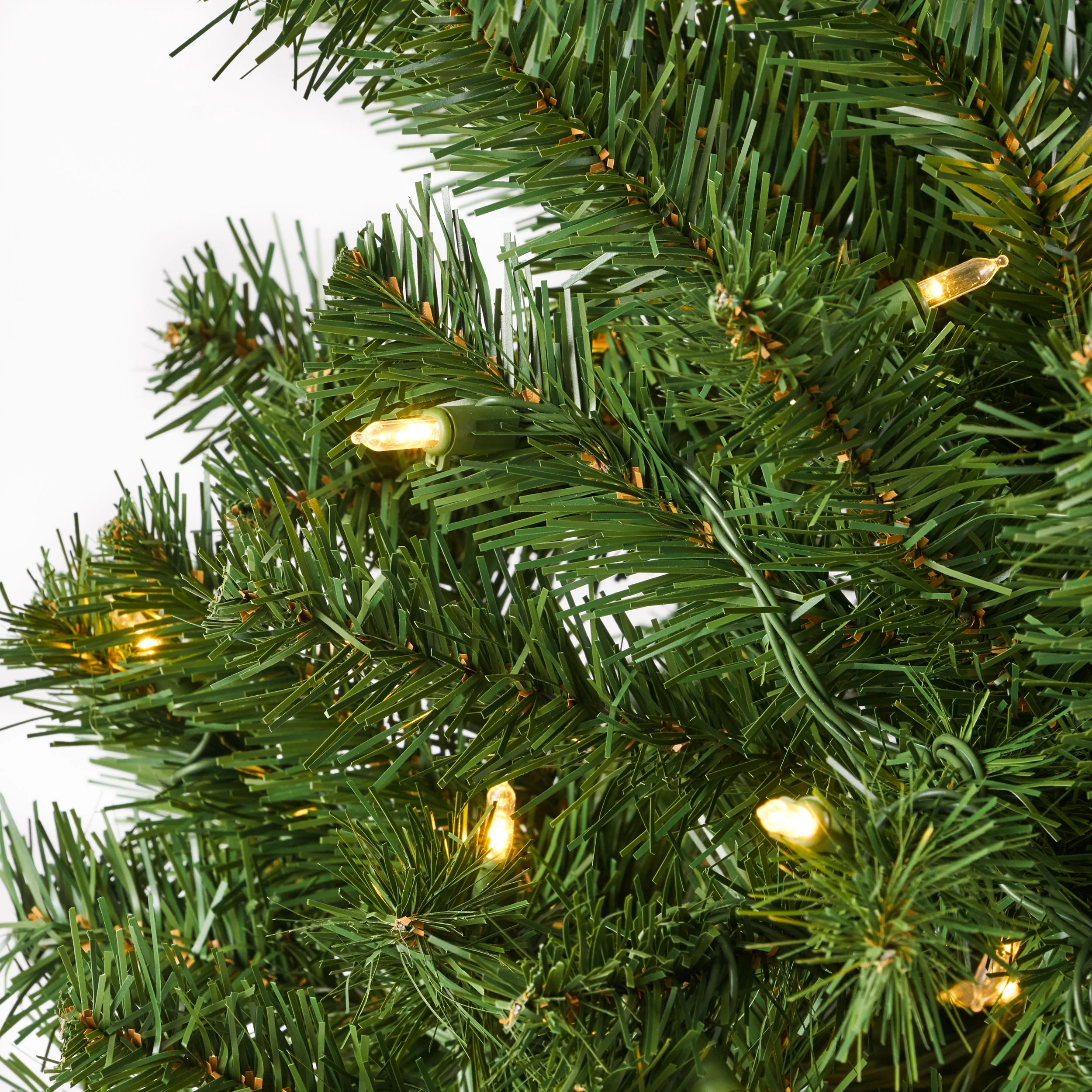 4.5-foot Noble Fir Pre-Lit Clear LED Hinged Artificial Christmas Tree - furnishings
