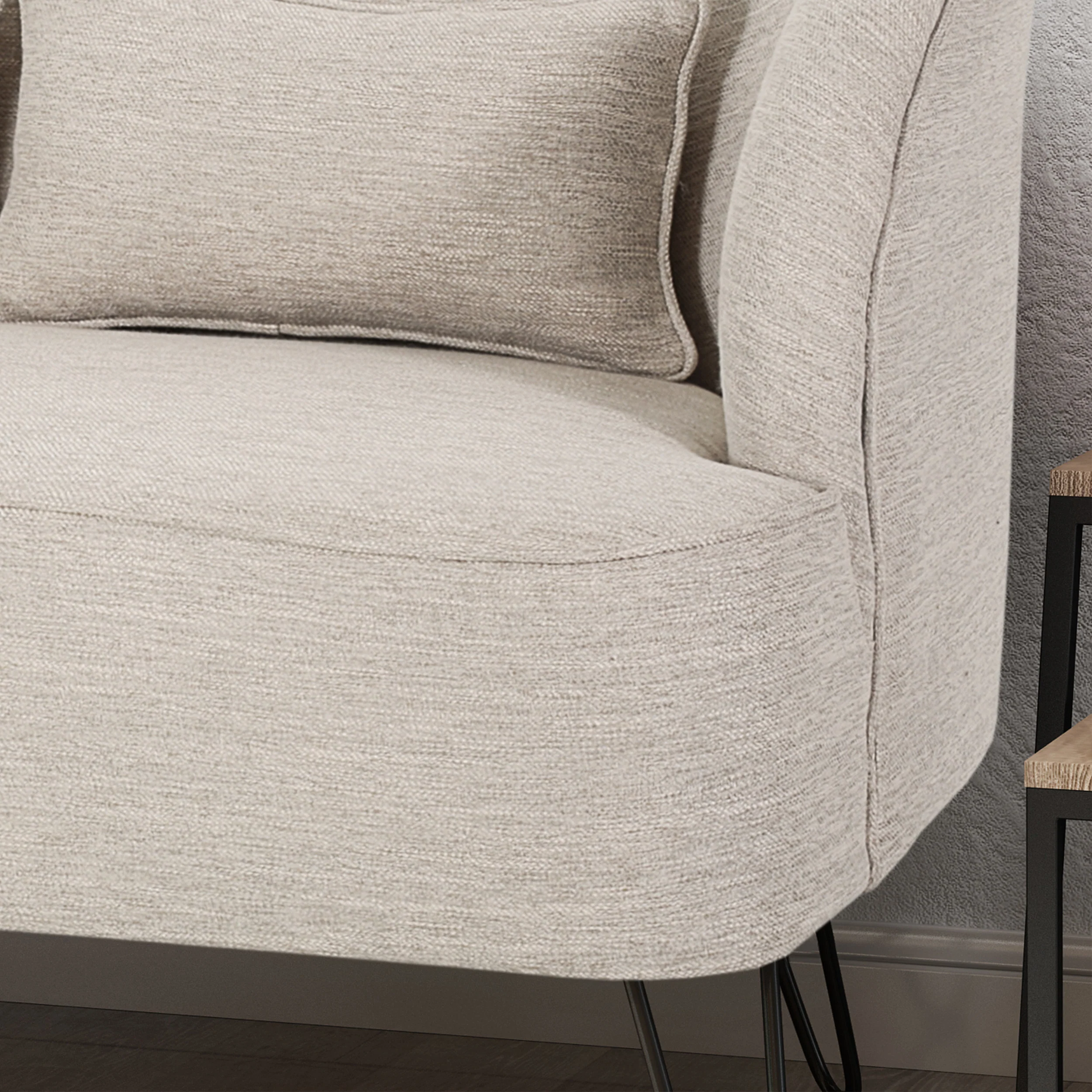 Jordan Modern Fabric Settee with Hairpin Legs - furnishings