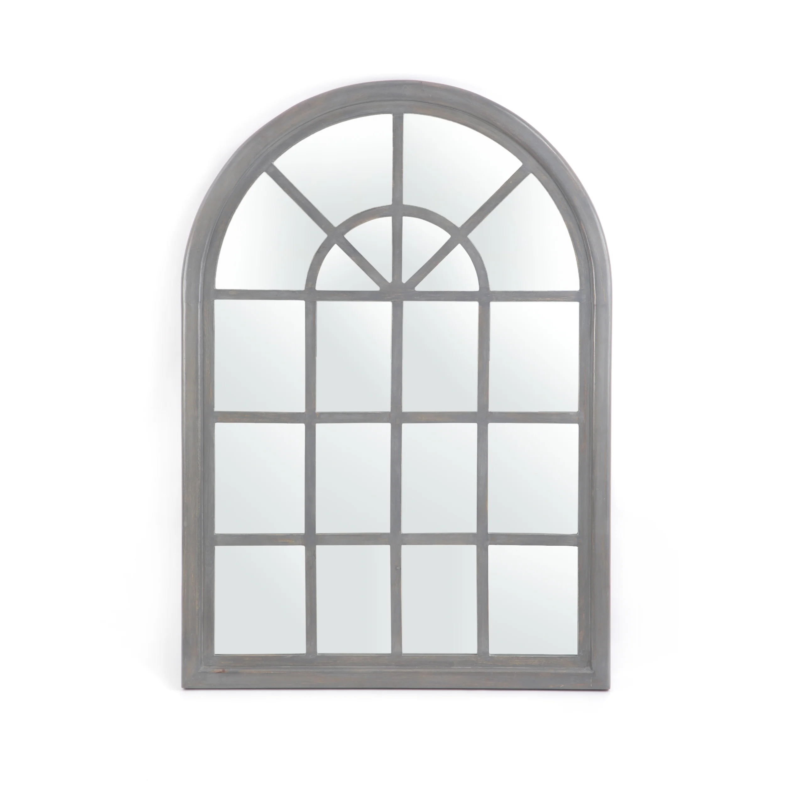 Sebastiane Traditional Arched Windowpane Mirror - furnishings