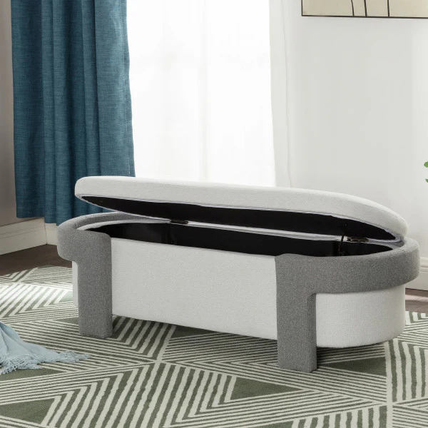 Ethan Upholstered Fabric Storage Ottoman Bench Foot Rest Stool - furnishings