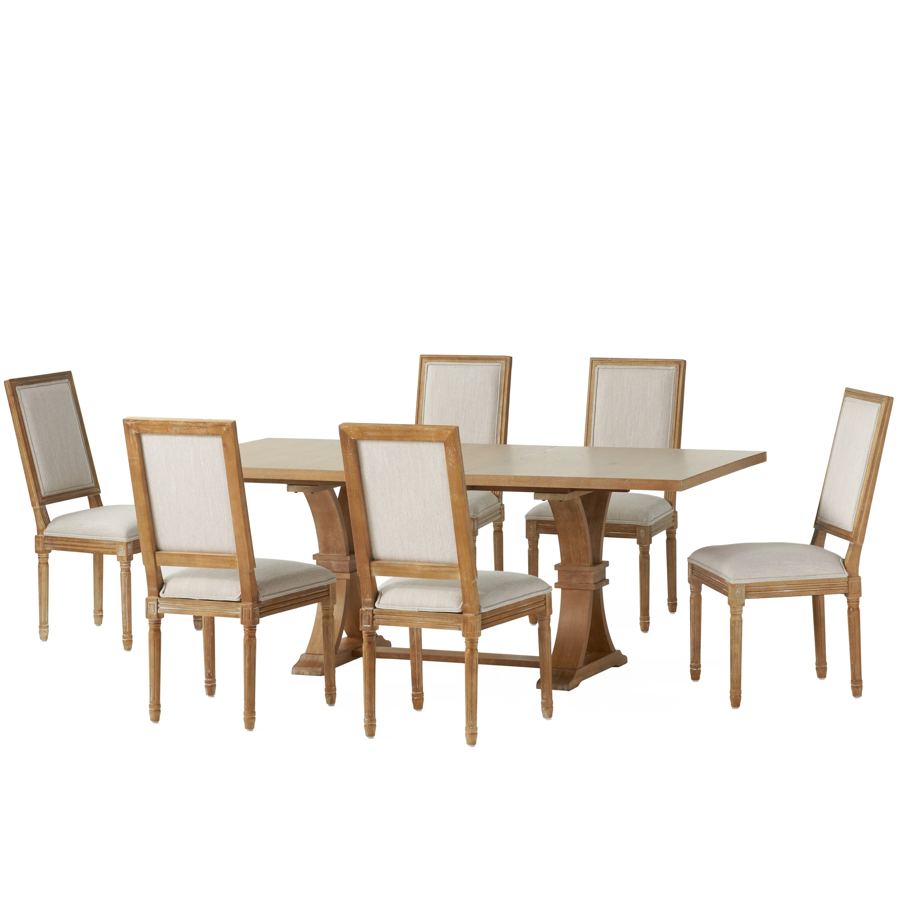 Beckstrom French Country Wood 7-Piece Expandable Dining Set - furnishings