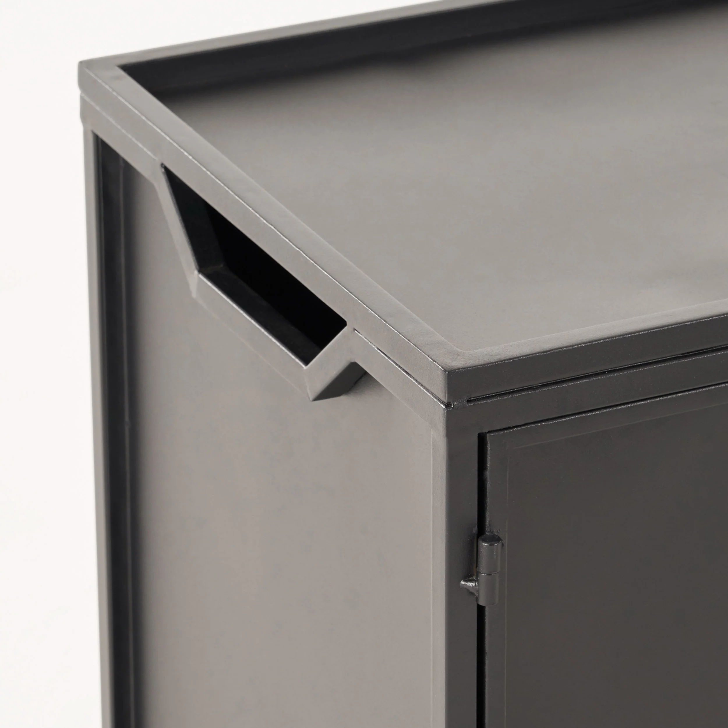 Lecanto Outdoor Metal Tank Holder Side Table, Matte Black - furnishings