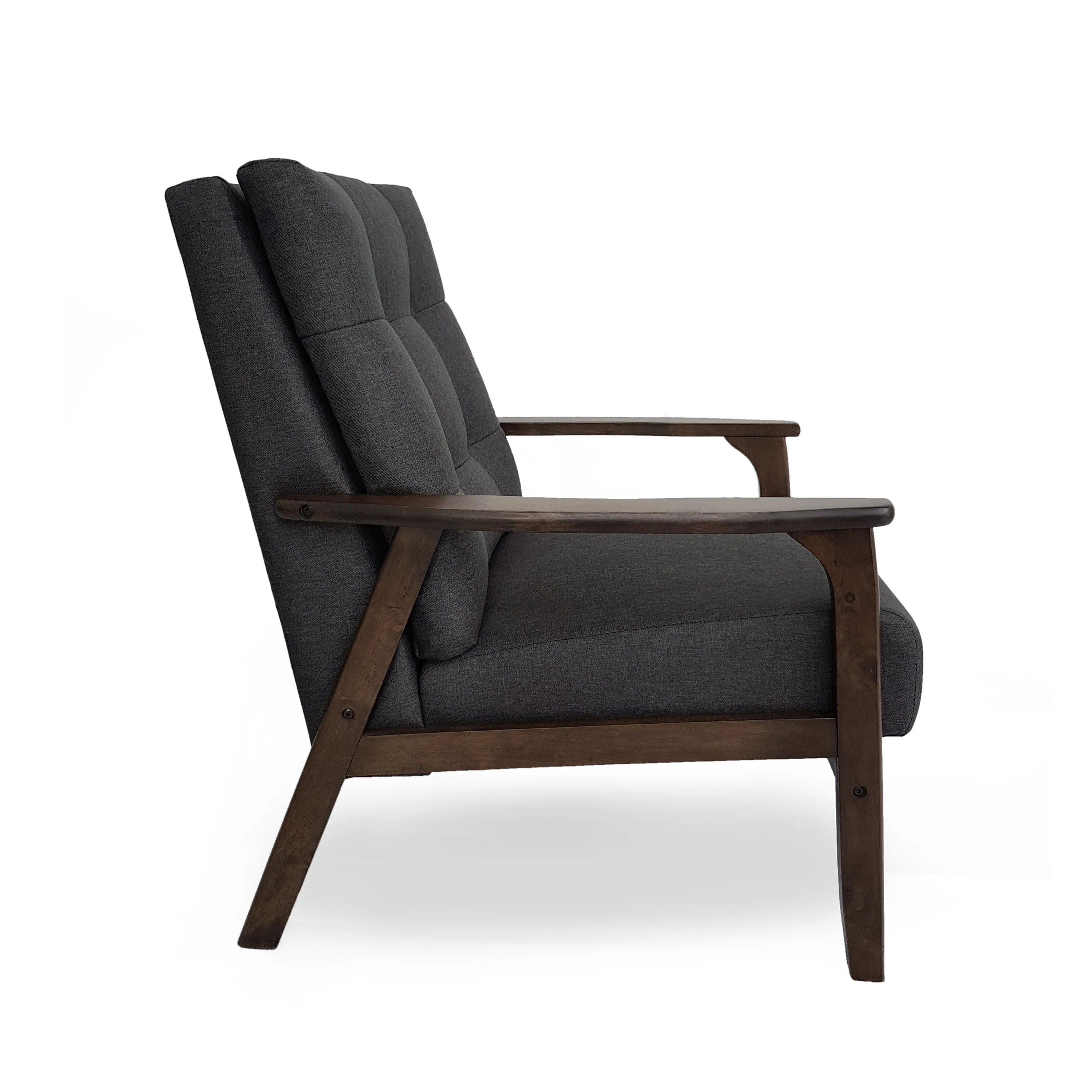 Samulle Mid Century Modern Waffle Stitch Tufted Armchair - furnishings