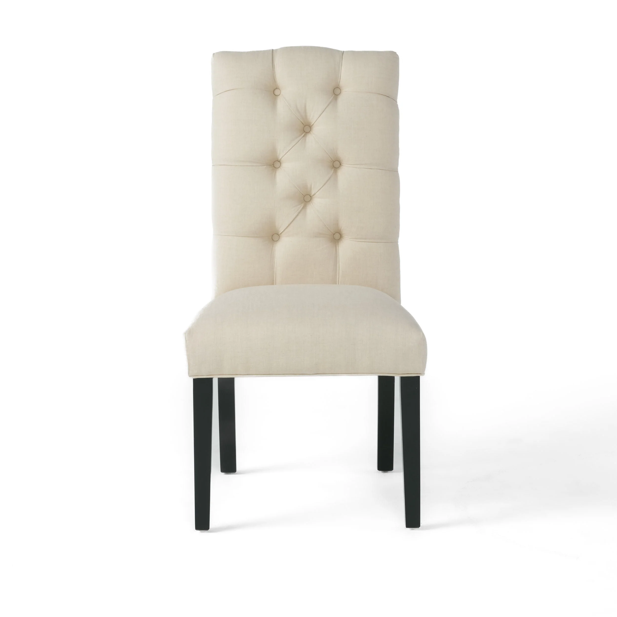 Prince Tufted Natural Plain Fabric Dining Chair (Set of 2) - furnishings