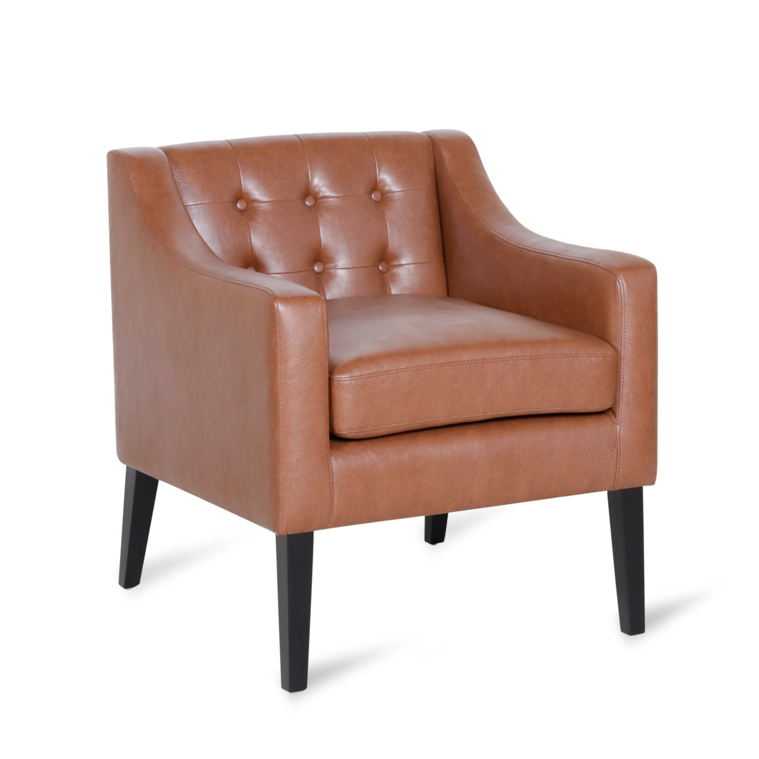 Aragon Contemporary Faux Leather Tufted Accent Chair - furnishings