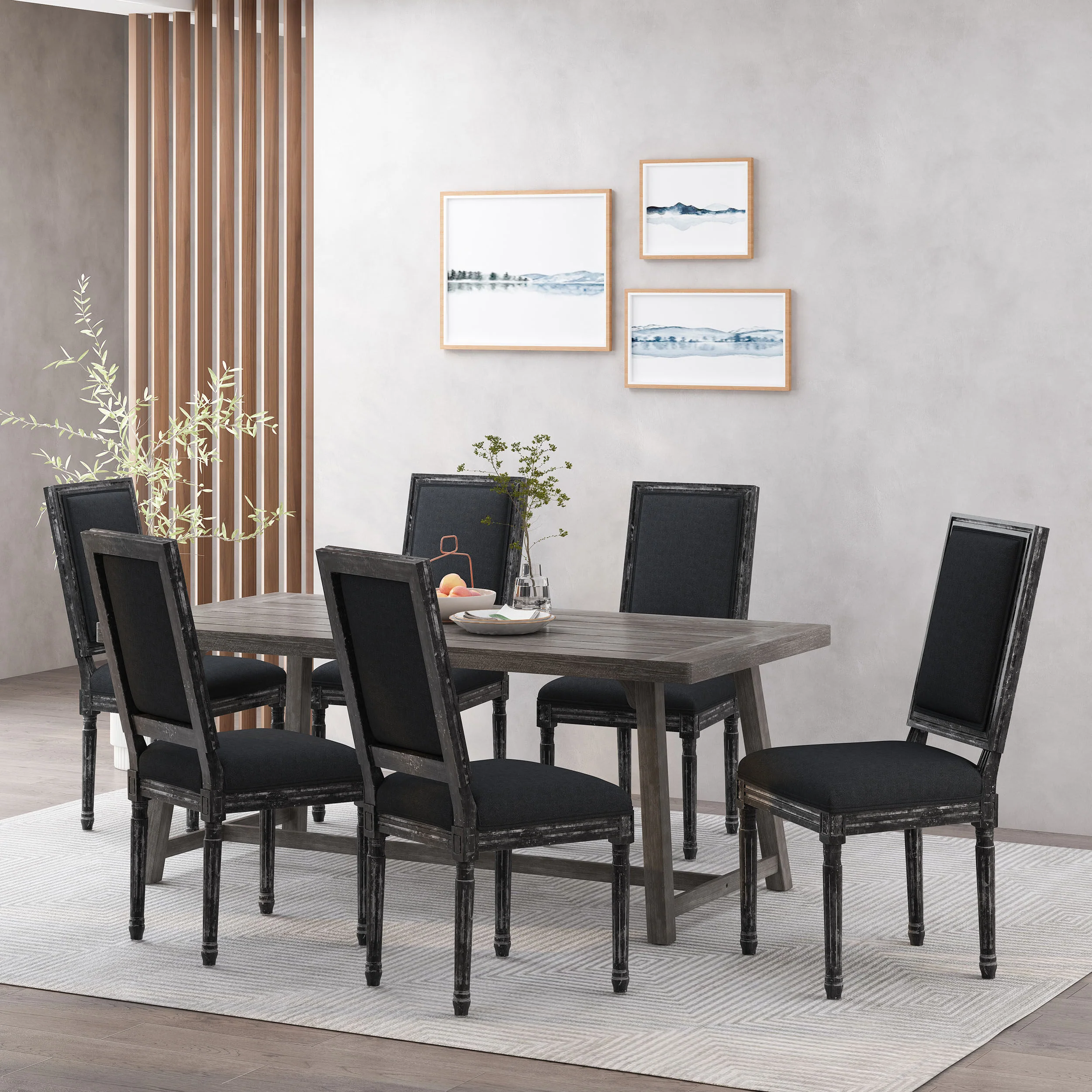 Amy French Country Wood Upholstered Dining Chair (Set of 6) - furnishings