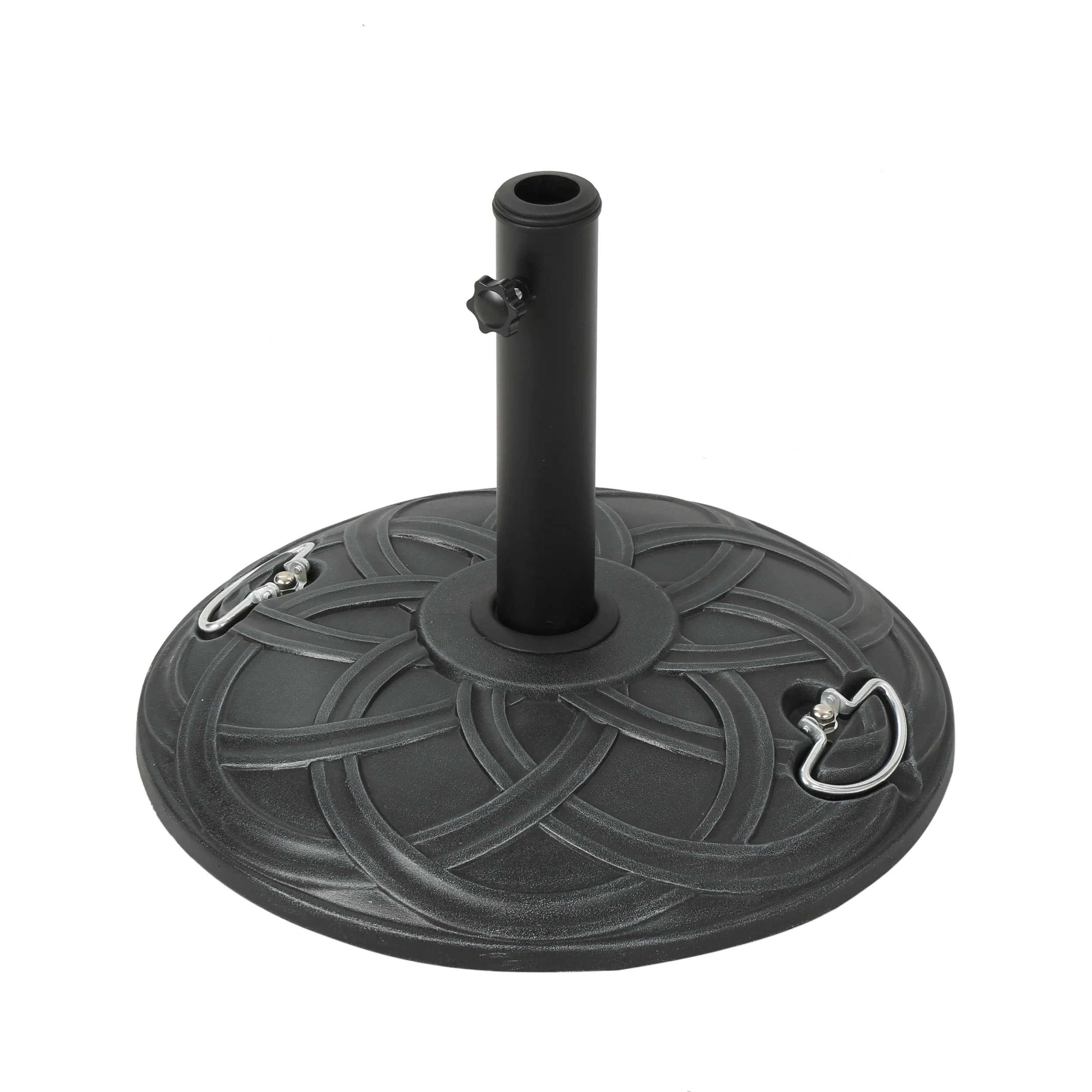 Noah Outdoor 55lb Concrete Circular Umbrella Base, Hammered Iron - furnishings