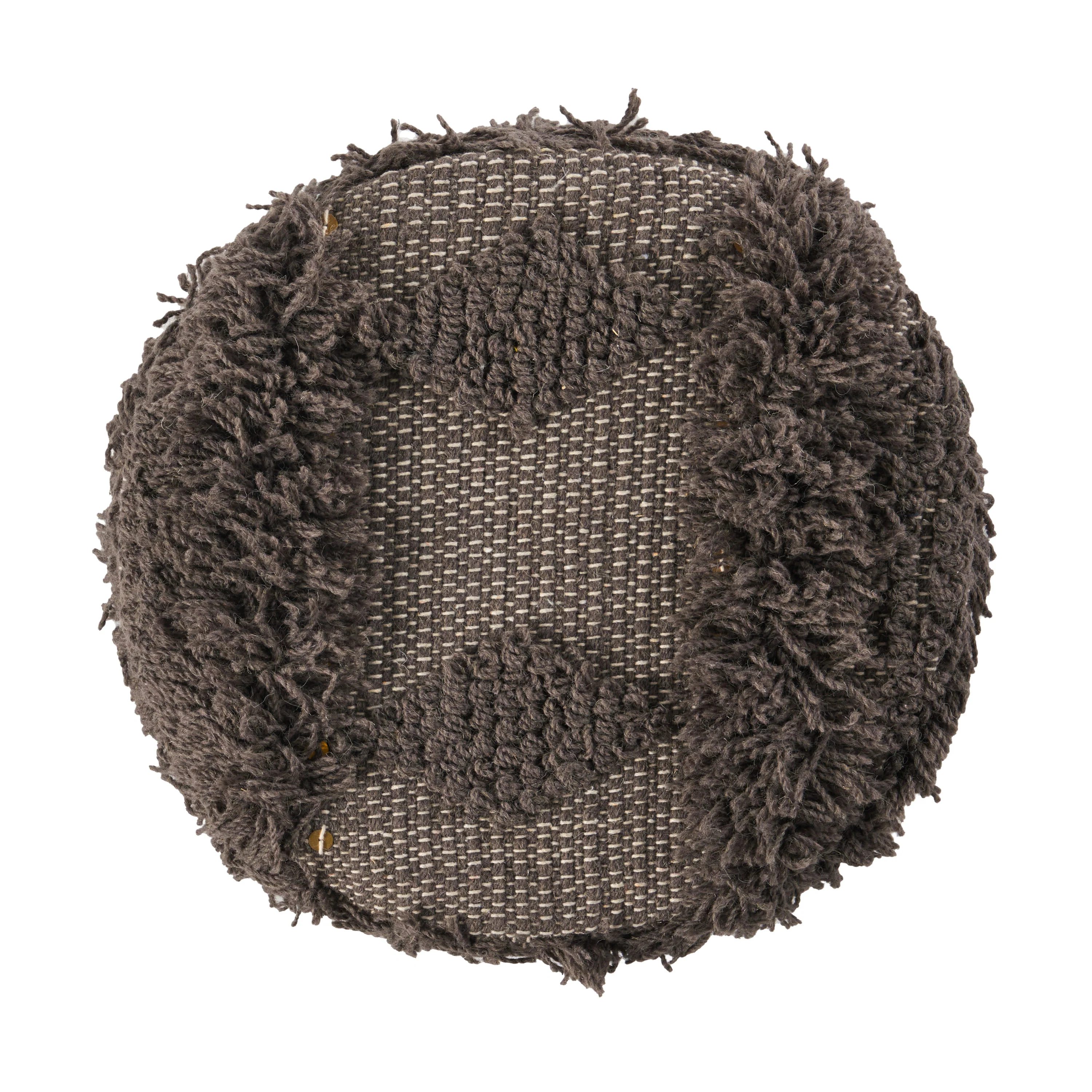 Edene Handcrafted Boho Fabric Stool with Metal Accents - furnishings