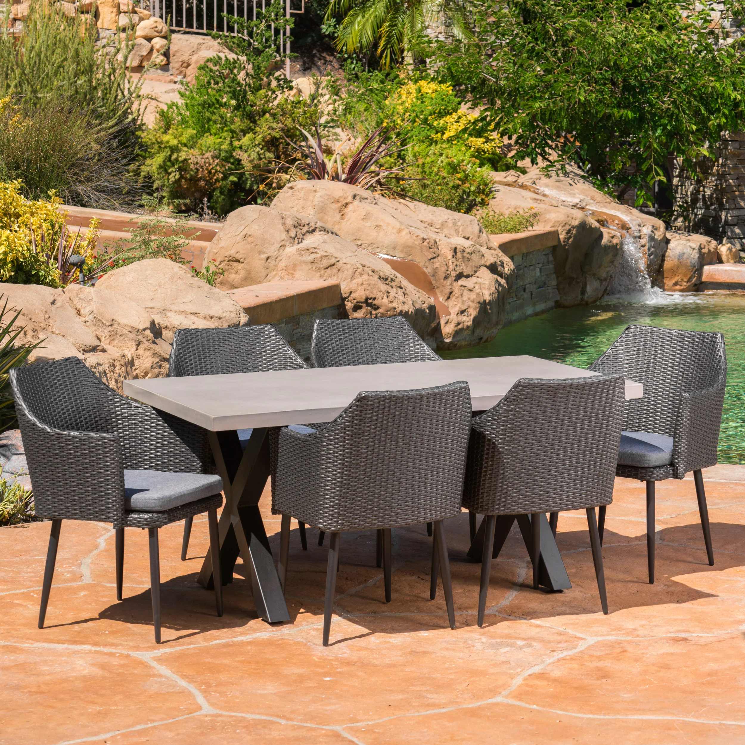 Maccie Outdoor 6 Seater Dining Set - furnishings