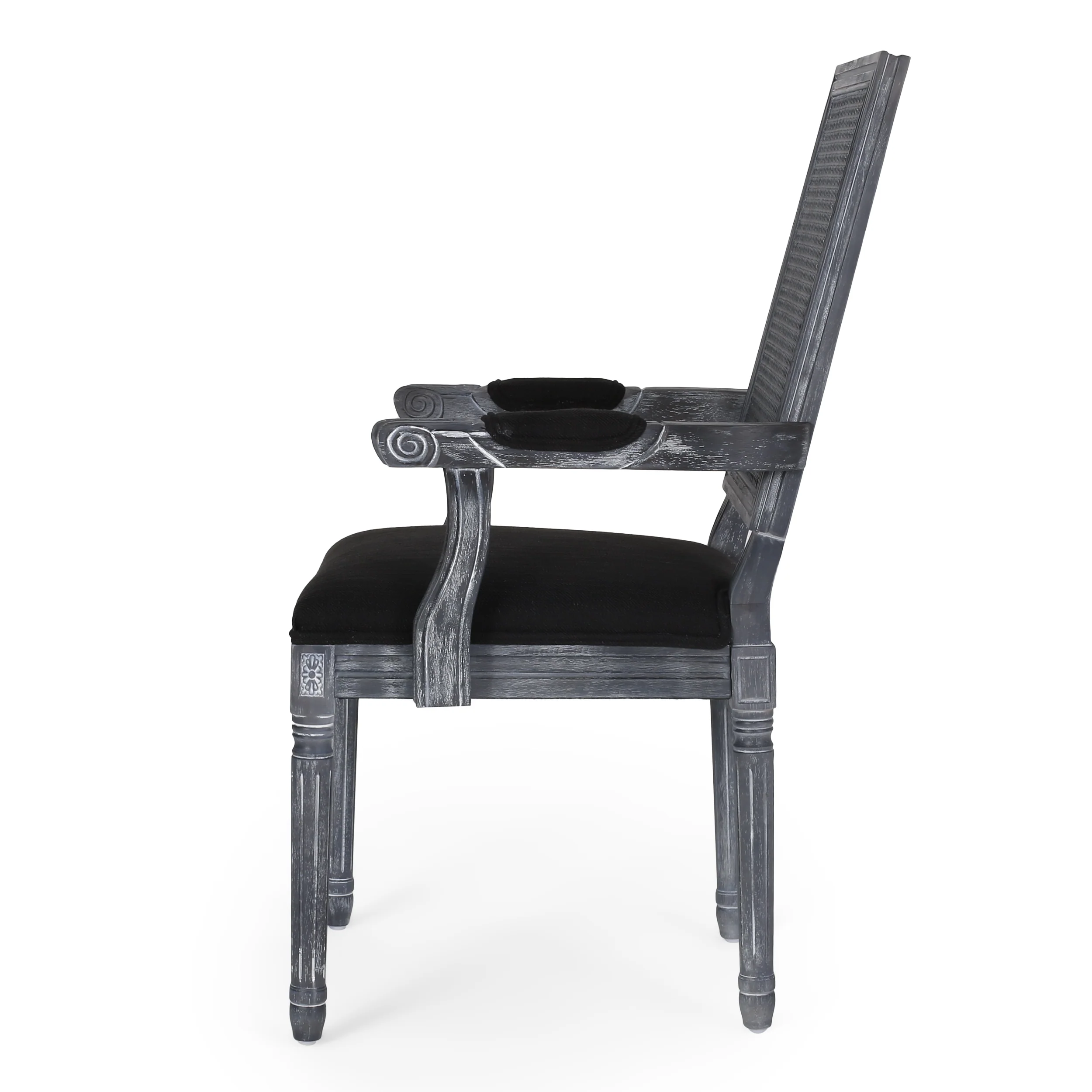 Zentner French Country Upholstered Wood and Cane Upholstered Dining Chairs, Set of 2 - furnishings